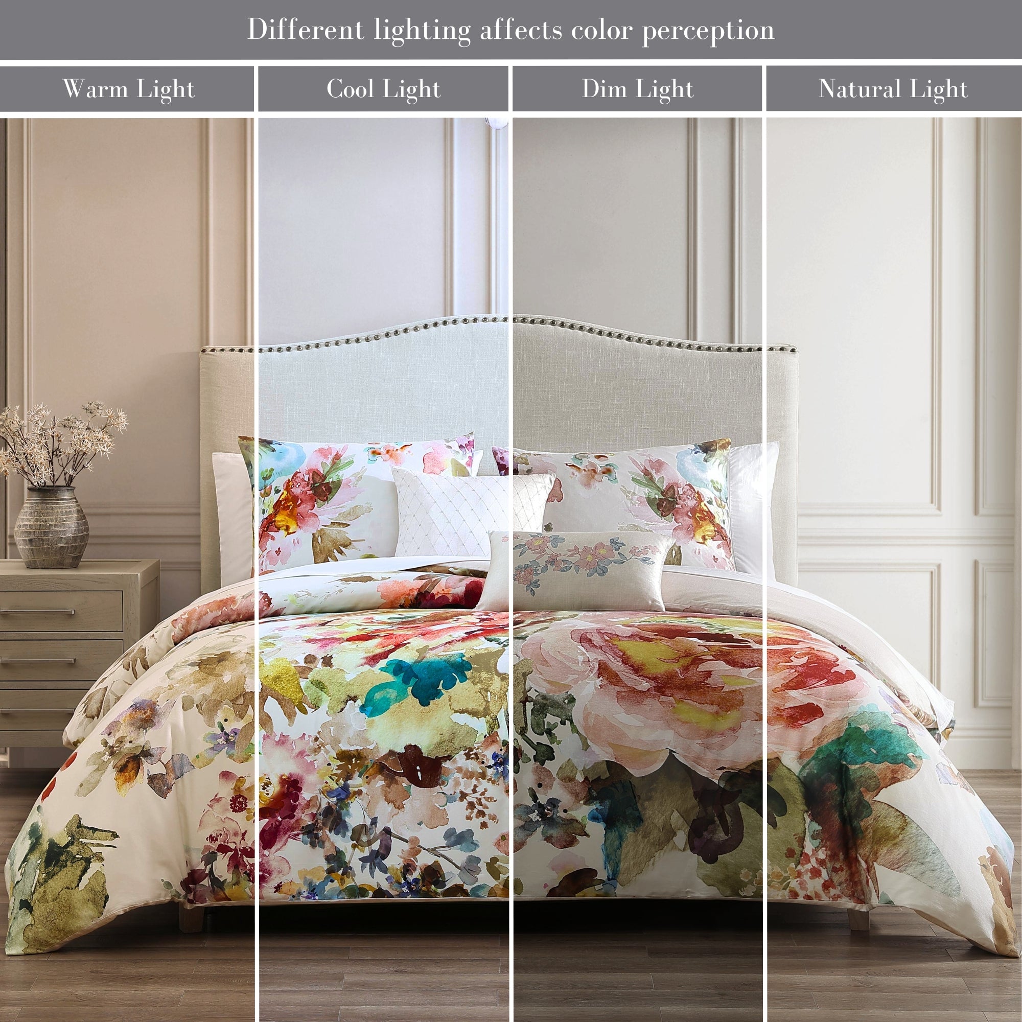 Bebejan Antique Flowers Ivory 3 Piece Reversible Comforter Set in Queen- Final Sale Comforter Sets By US Office - Latest Bedding