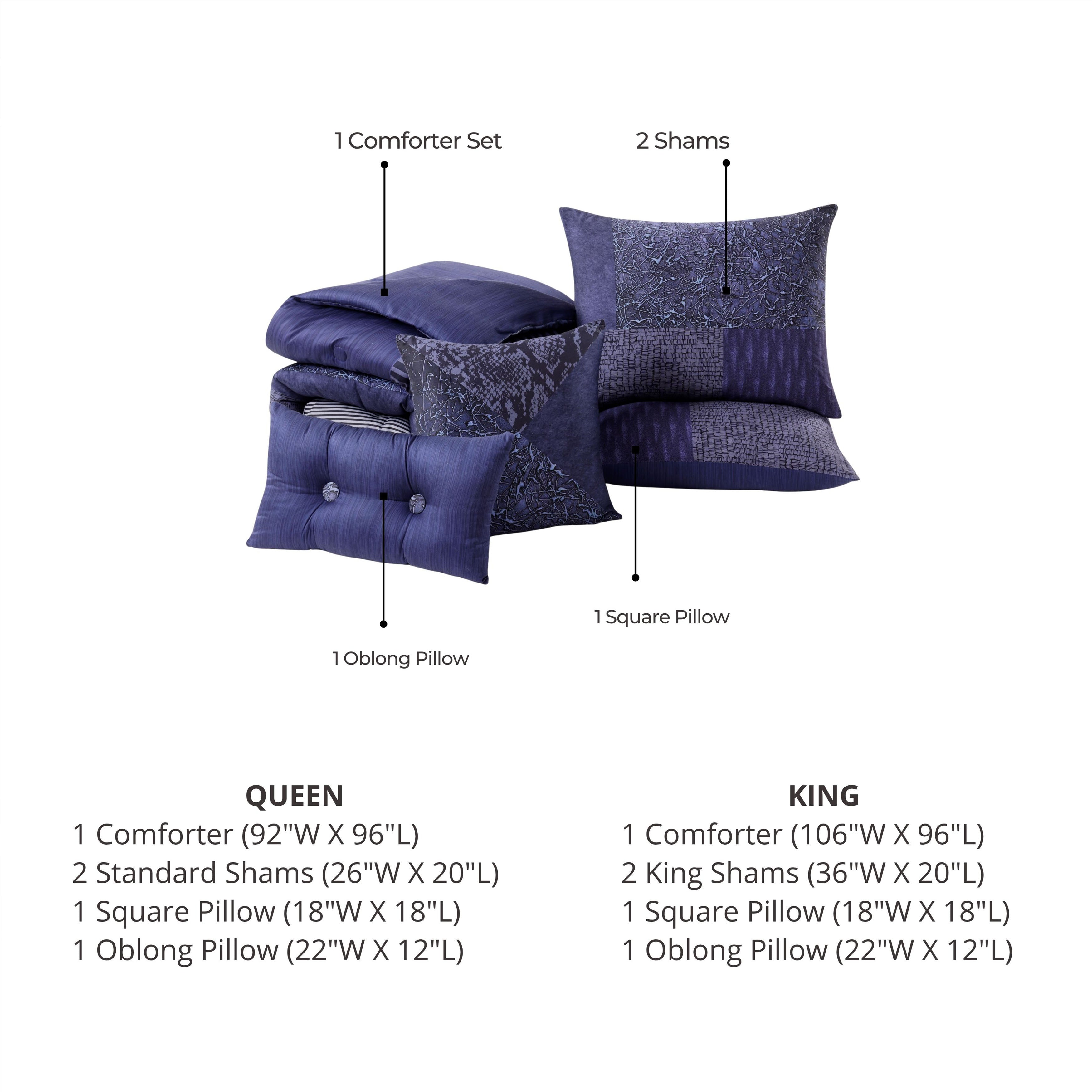 Bebejan Blue Denim Patchwork 5 Piece Reversible Comforter Set Comforter Sets By Bebejan®