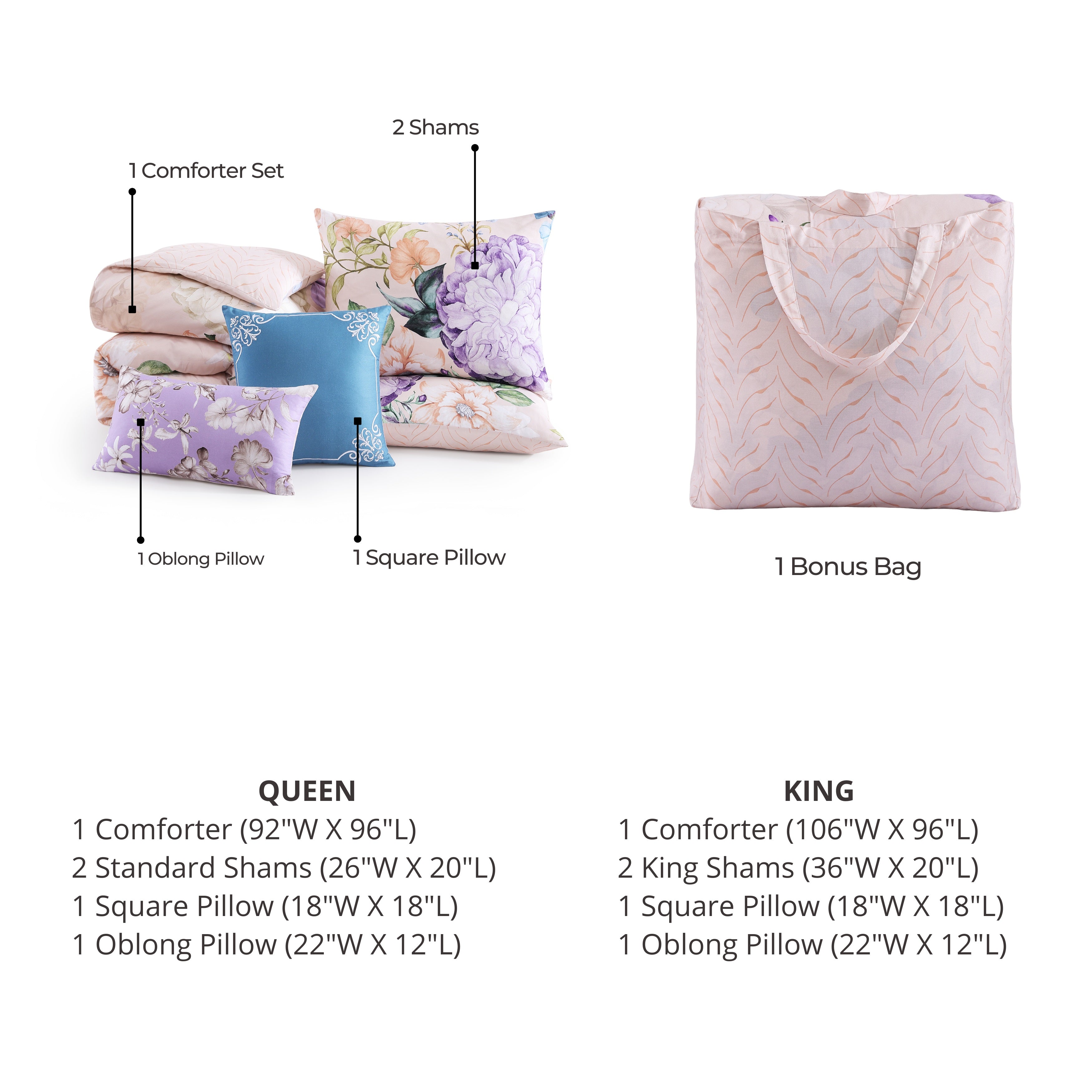 Bebejan Bright Bouquet 5 Piece Reversible Comforter Set Comforter Sets By Bebejan®