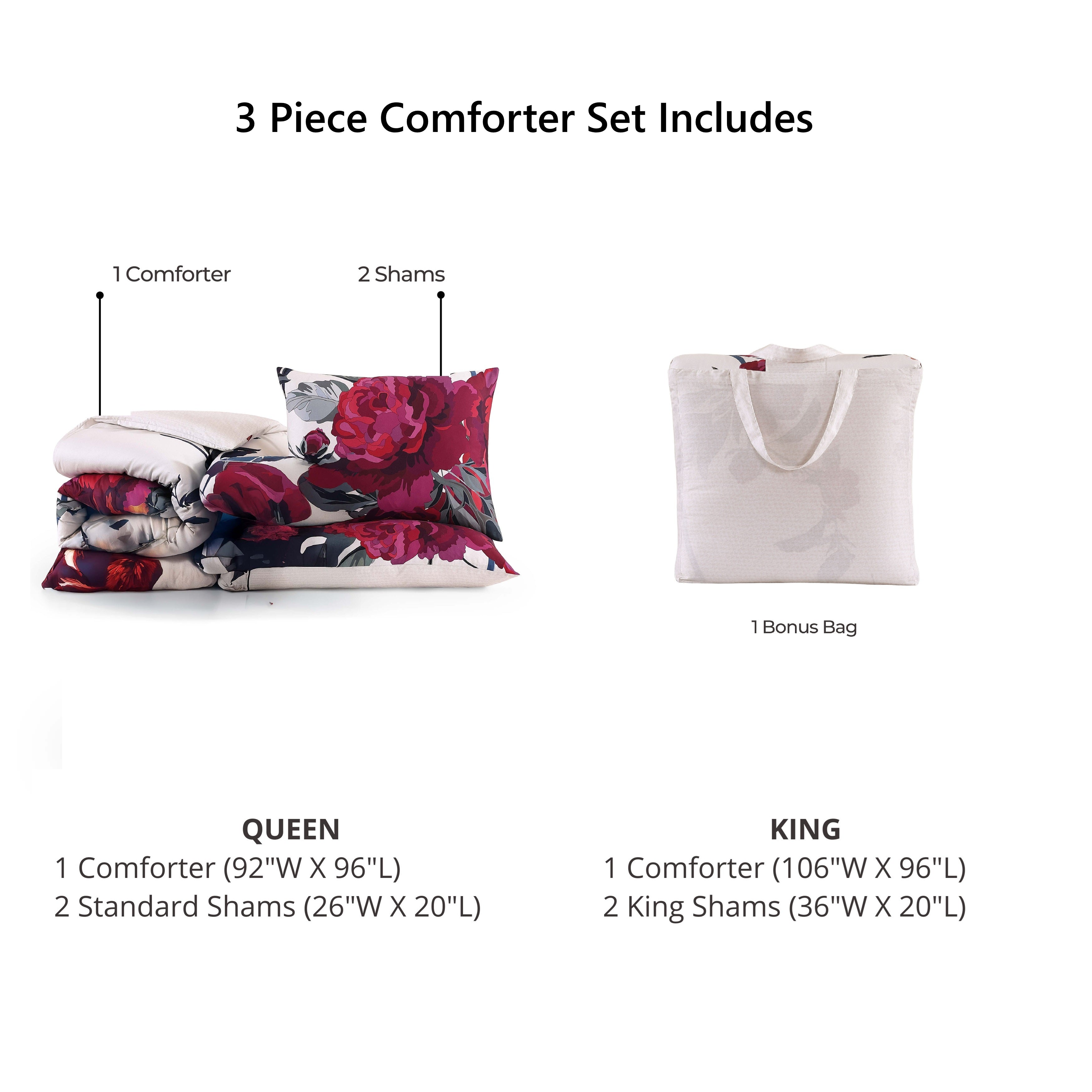 Bebejan Zinnia 3 Piece Reversible Comforter Set Comforter Sets By Bebejan®