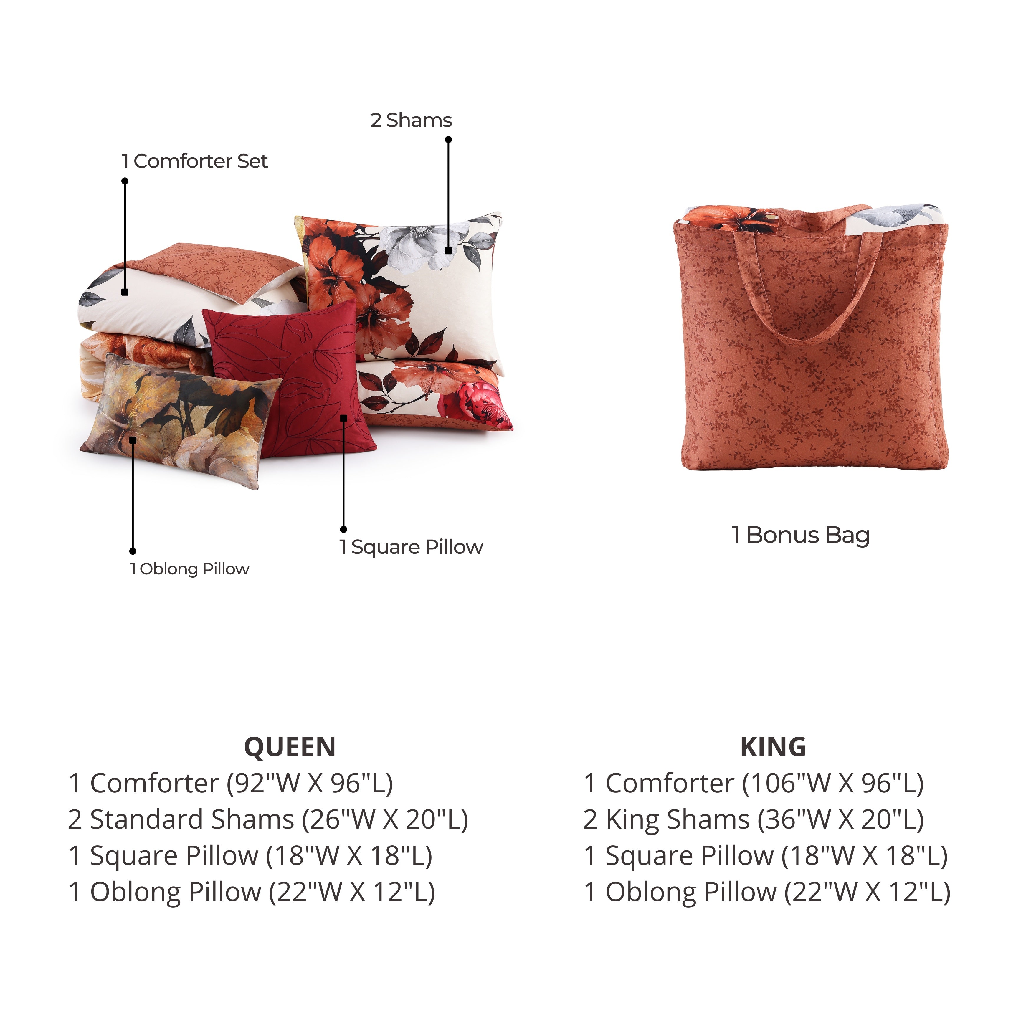 Bebejan Carnelian Flora 5 Piece Reversible Comforter Set Comforter Sets By Bebejan®