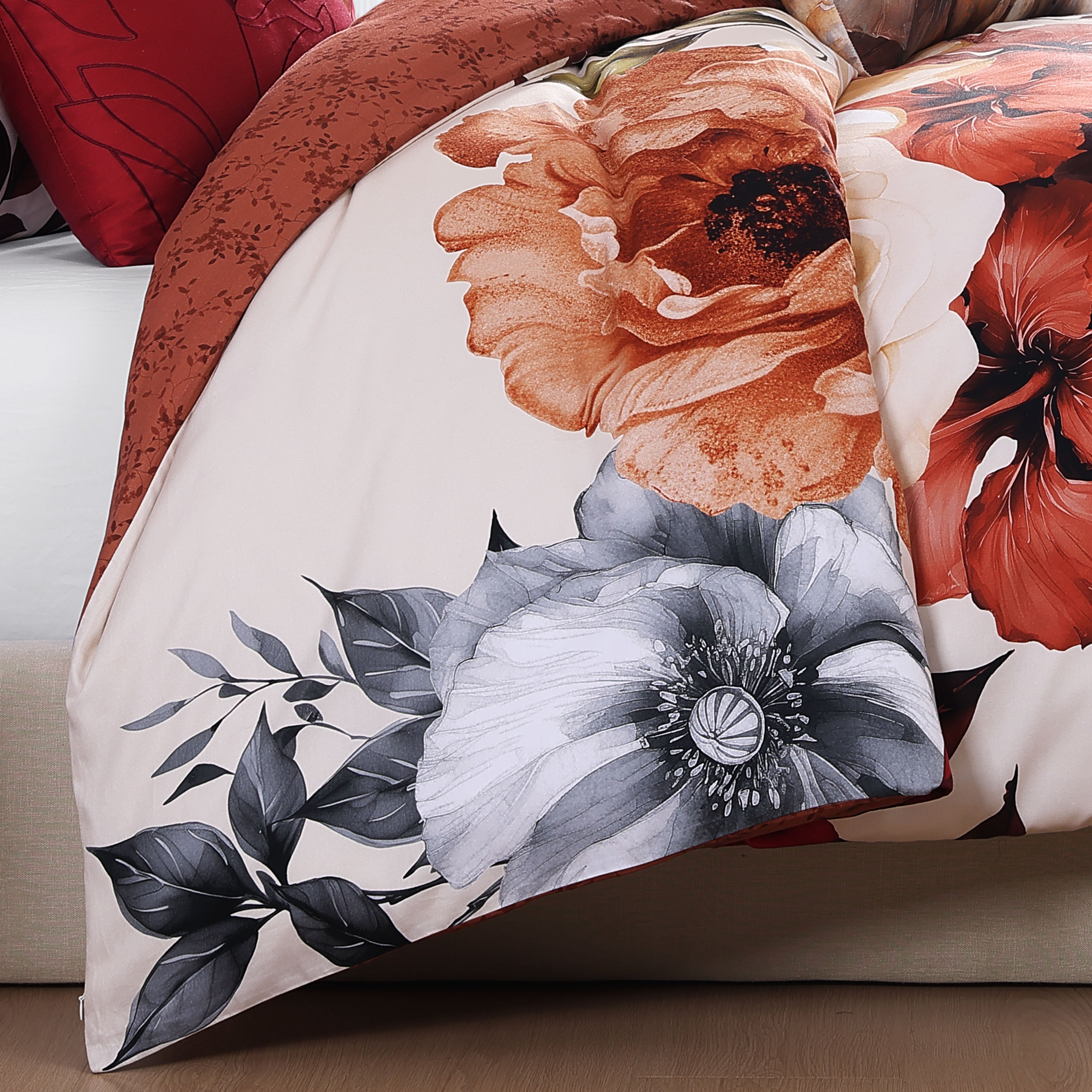 Bebejan Carnelian Flora 5 Piece Reversible Comforter Set Comforter Sets By Bebejan®
