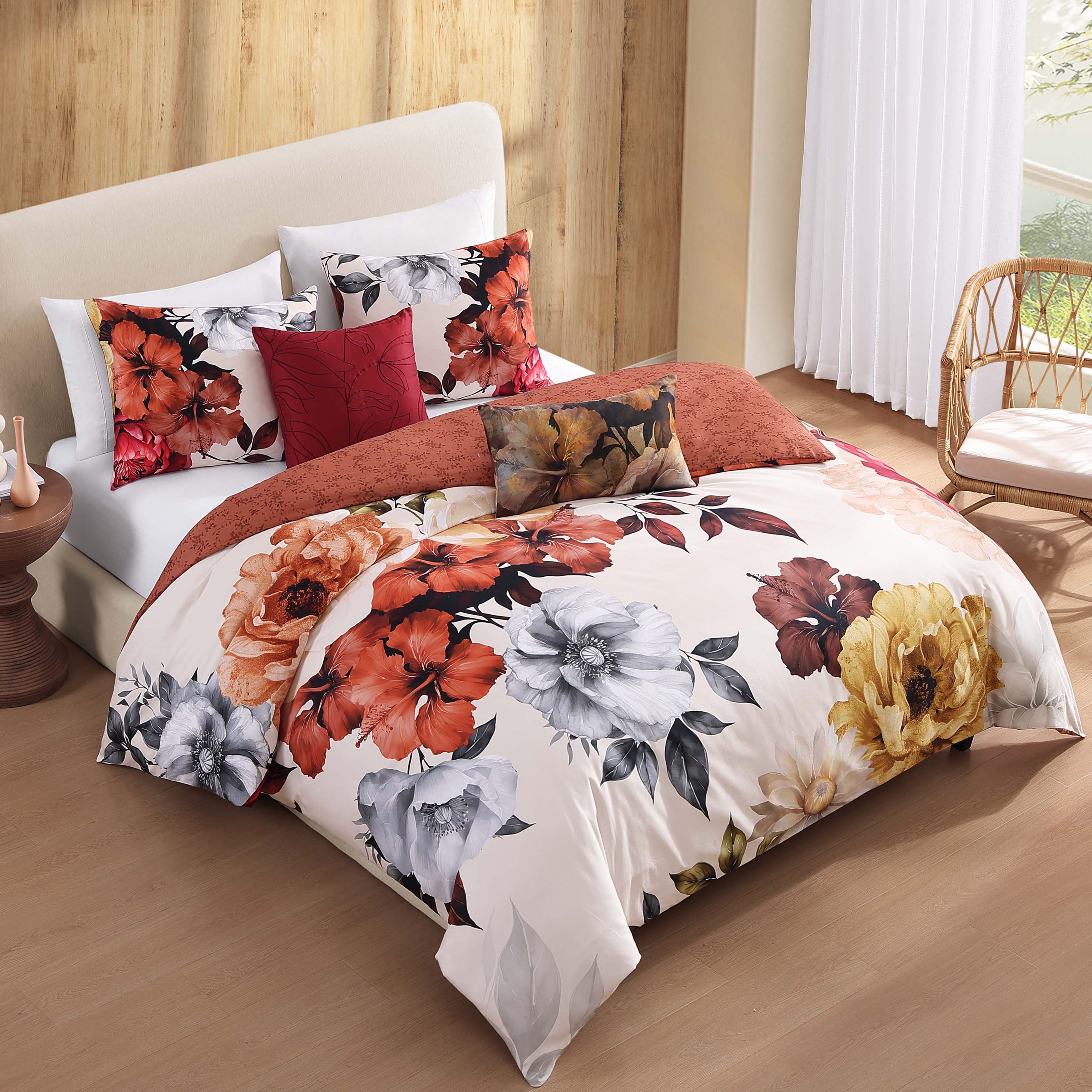 Bebejan Carnelian Flora 5 Piece Reversible Comforter Set Comforter Sets By Bebejan®