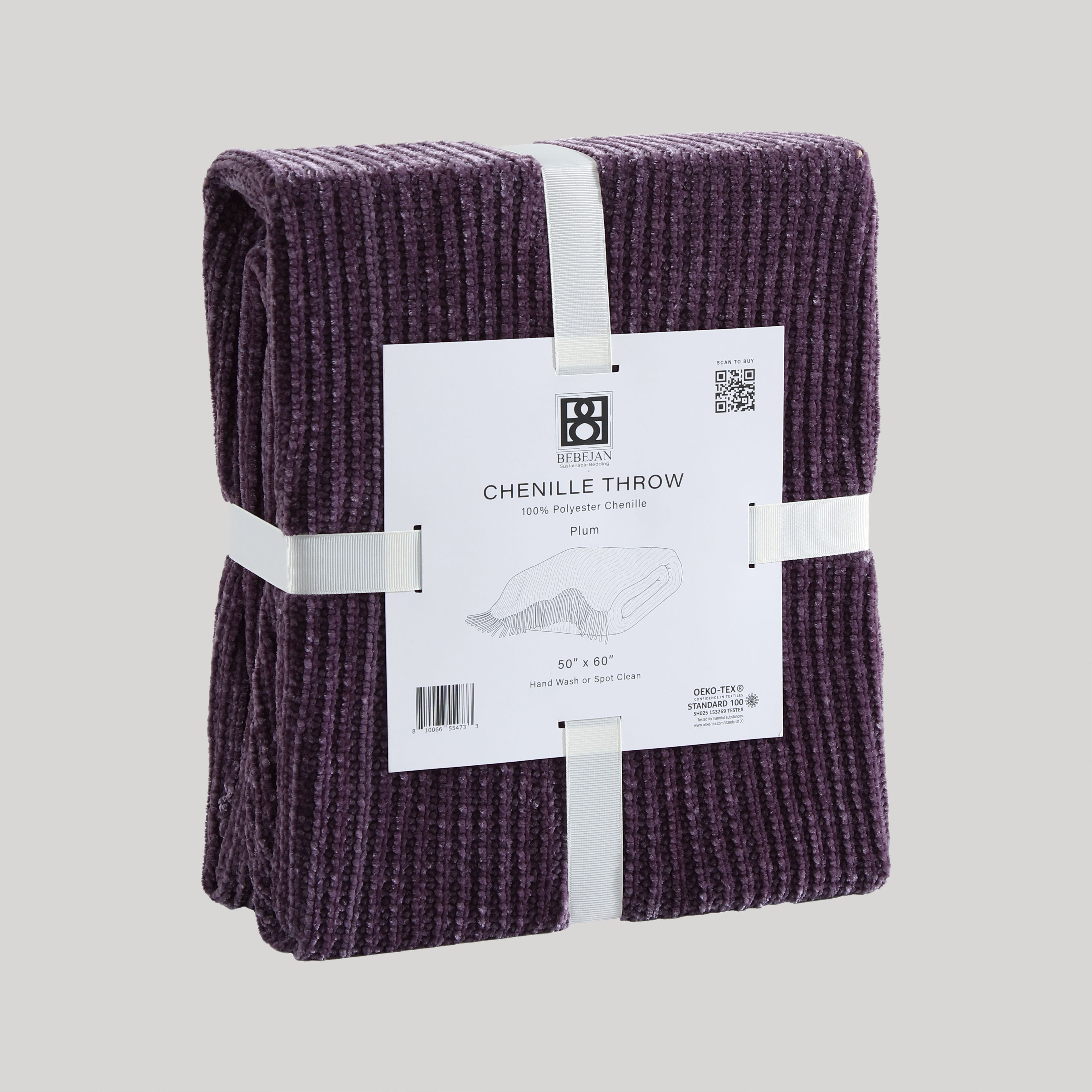 Bebejan Chenille Throw - Ivory Final Sale Throws By US Office - Latest Bedding