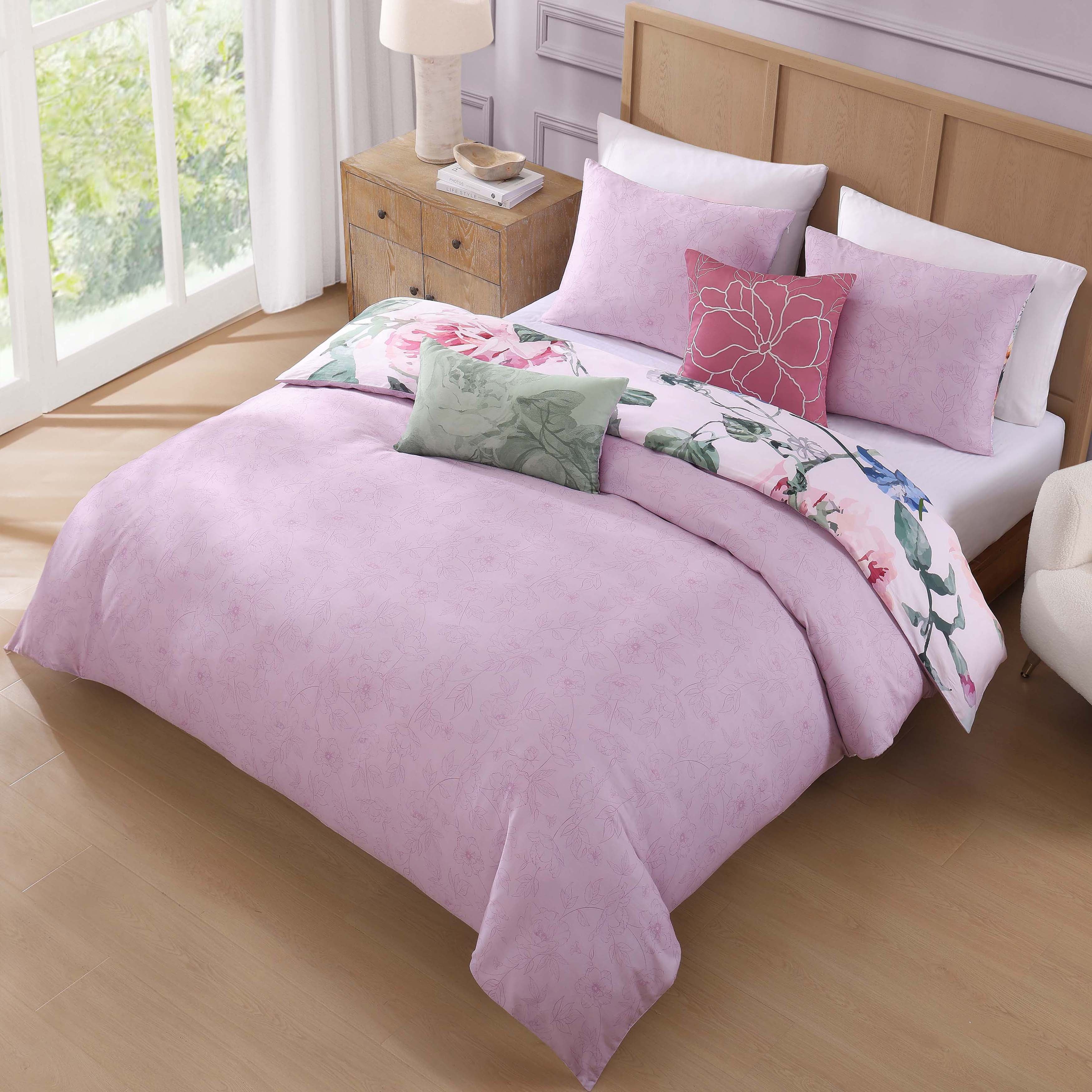 Bebejan Cool Pink Roses 5 Piece Reversible Comforter Set Comforter Sets By Bebejan®