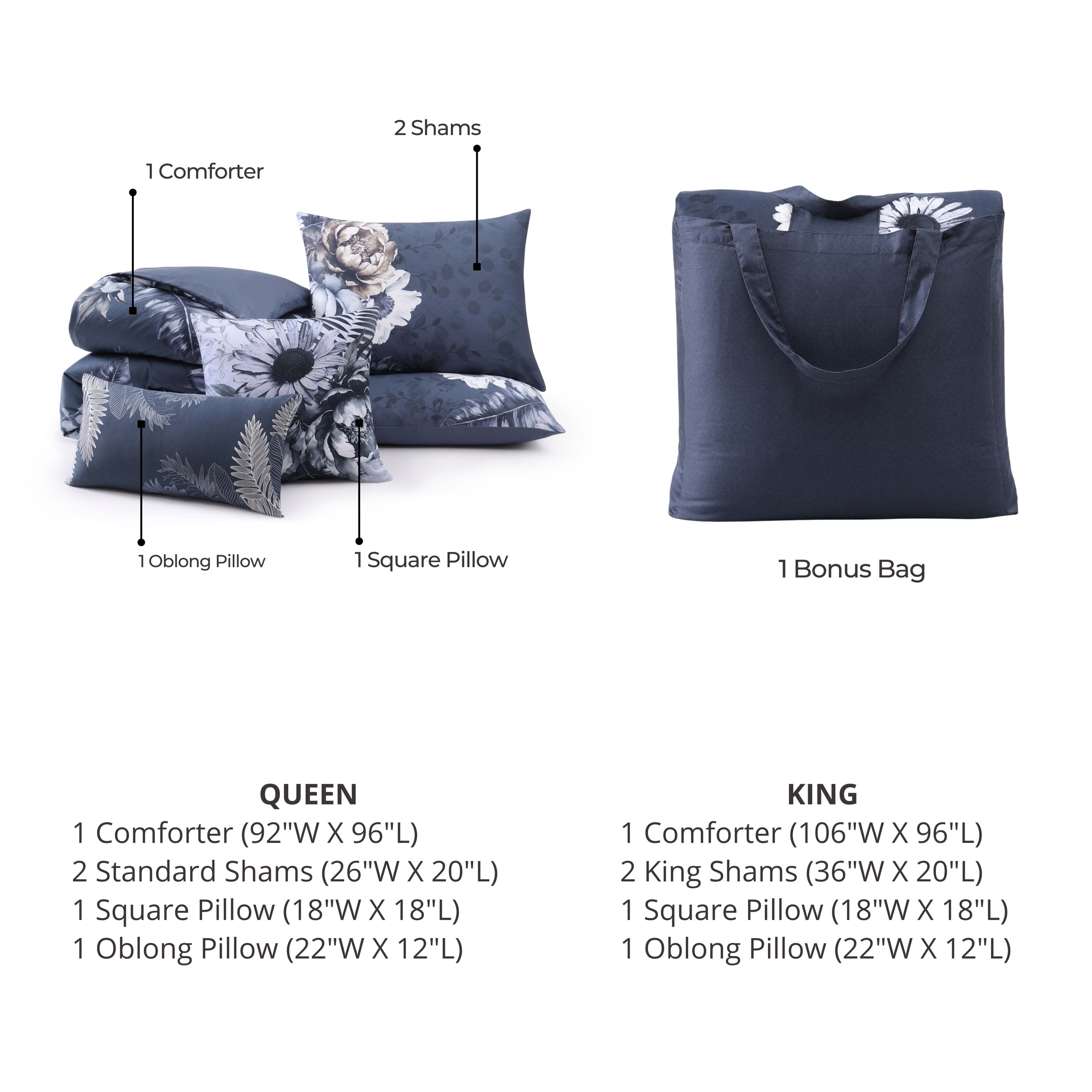 Bebejan Forget Me Not 5 Piece Reversible Comforter Set