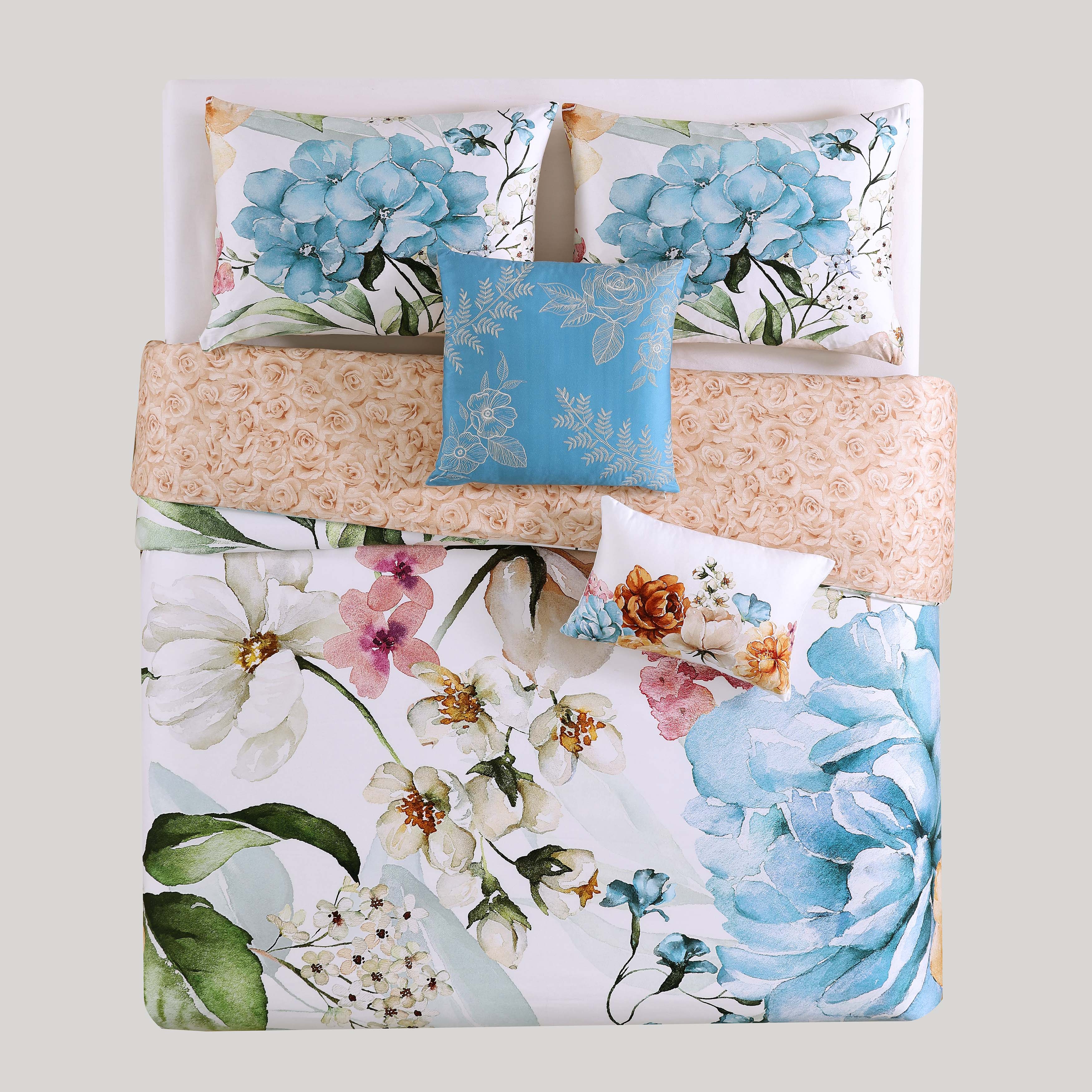 Bebejan Maia Blue 5 Piece Reversible Comforter Set Comforter Sets By Bebejan®