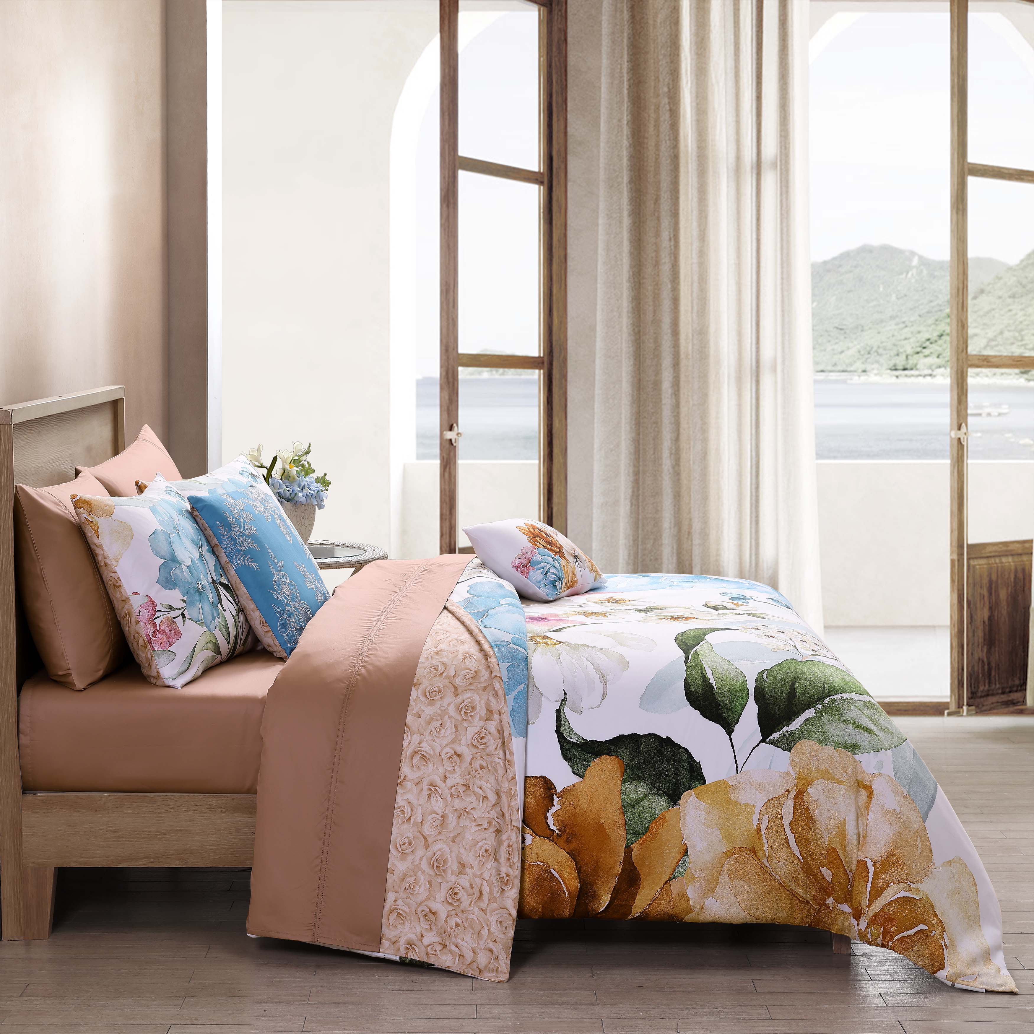 Bebejan Maia Blue 5 Piece Reversible Comforter Set Comforter Sets By Bebejan®