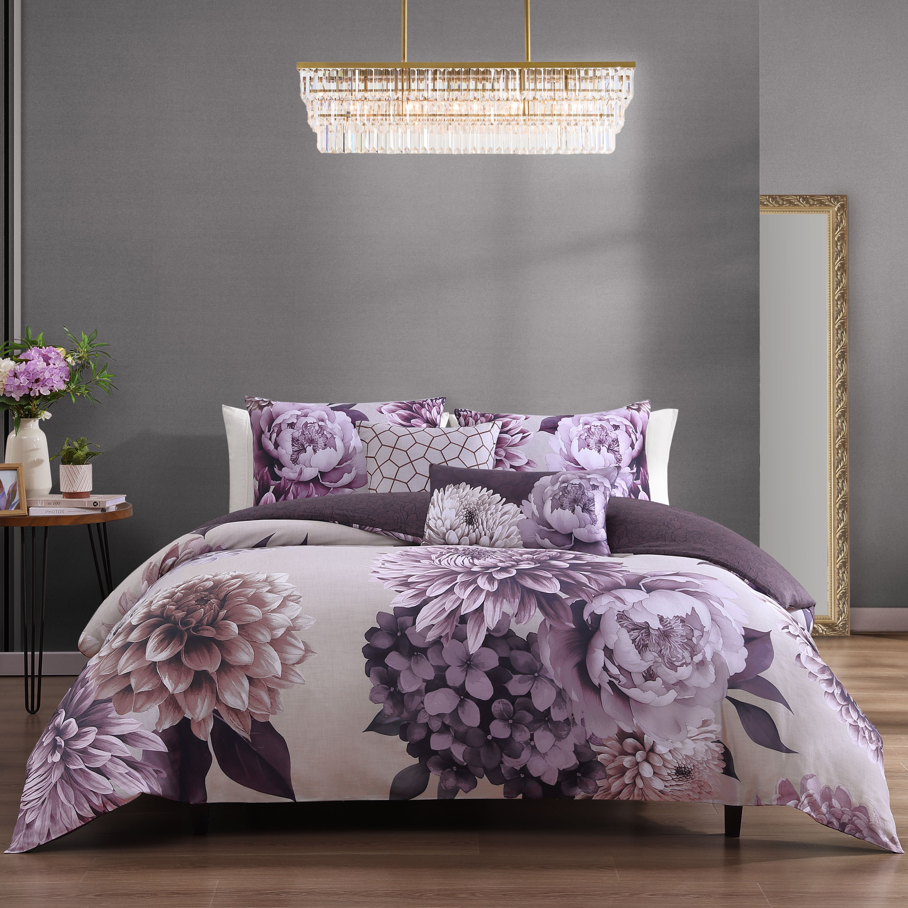 Bebejan Plum Petal 5 Piece Reversible Comforter Set