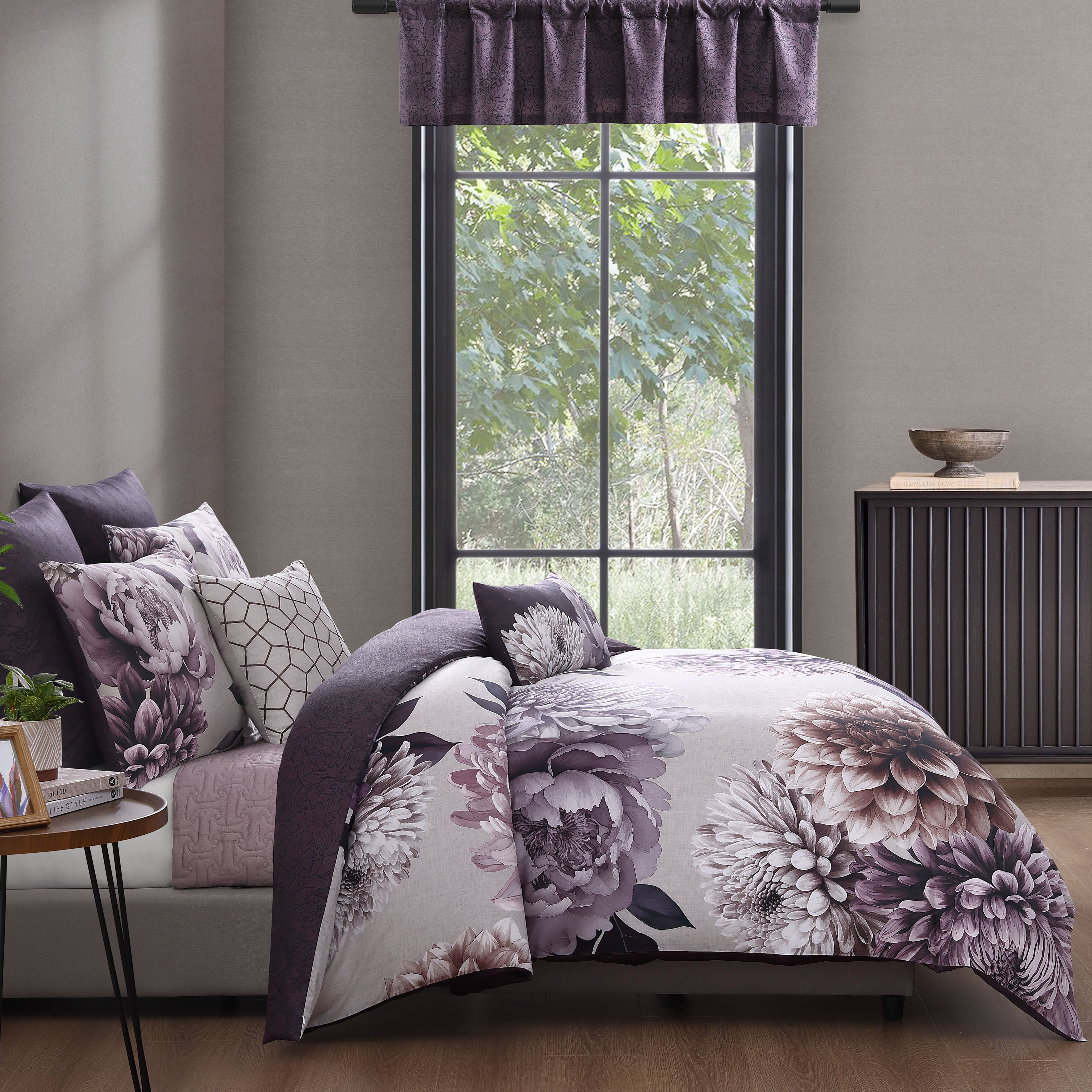 Bebejan Plum Petal 5 Piece Reversible Comforter Set