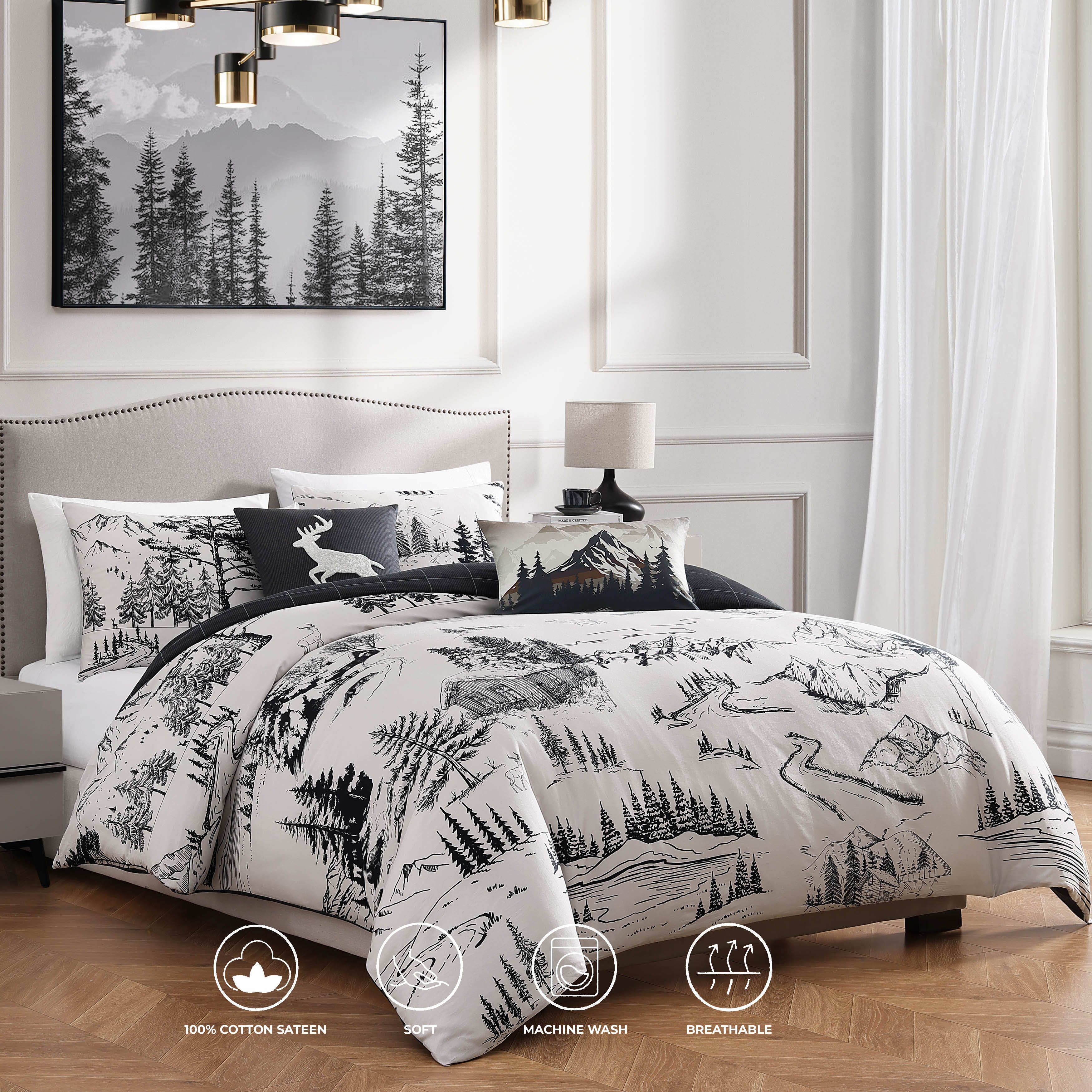 Bebejan Rocky Mountains 5 Piece Reversible Comforter Set