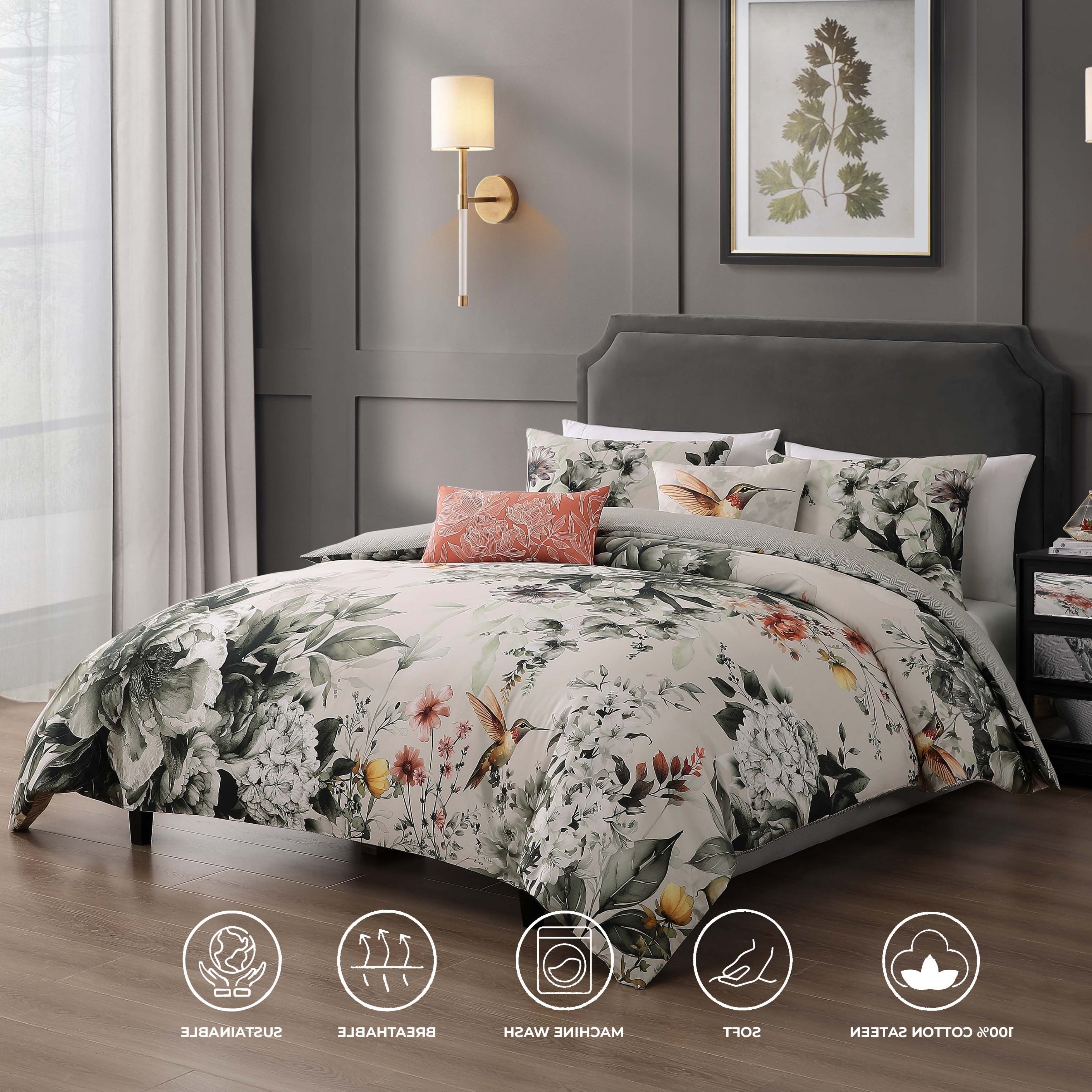 Bebejan Vintage Bloom 5 Piece Reversible Comforter Set Comforter Sets By Bebejan®