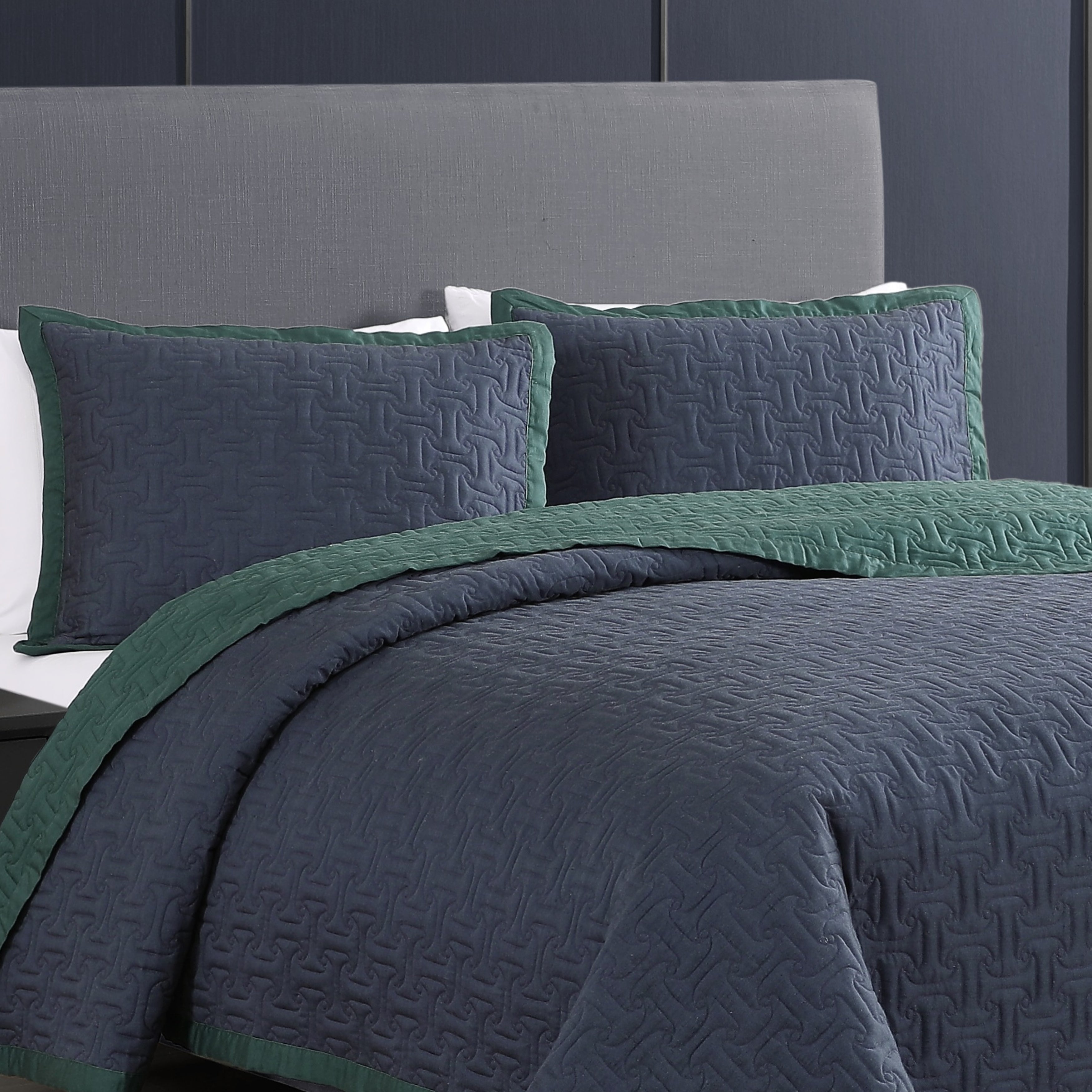Bebejan 3 Piece Textured Quilted Coverlet Set