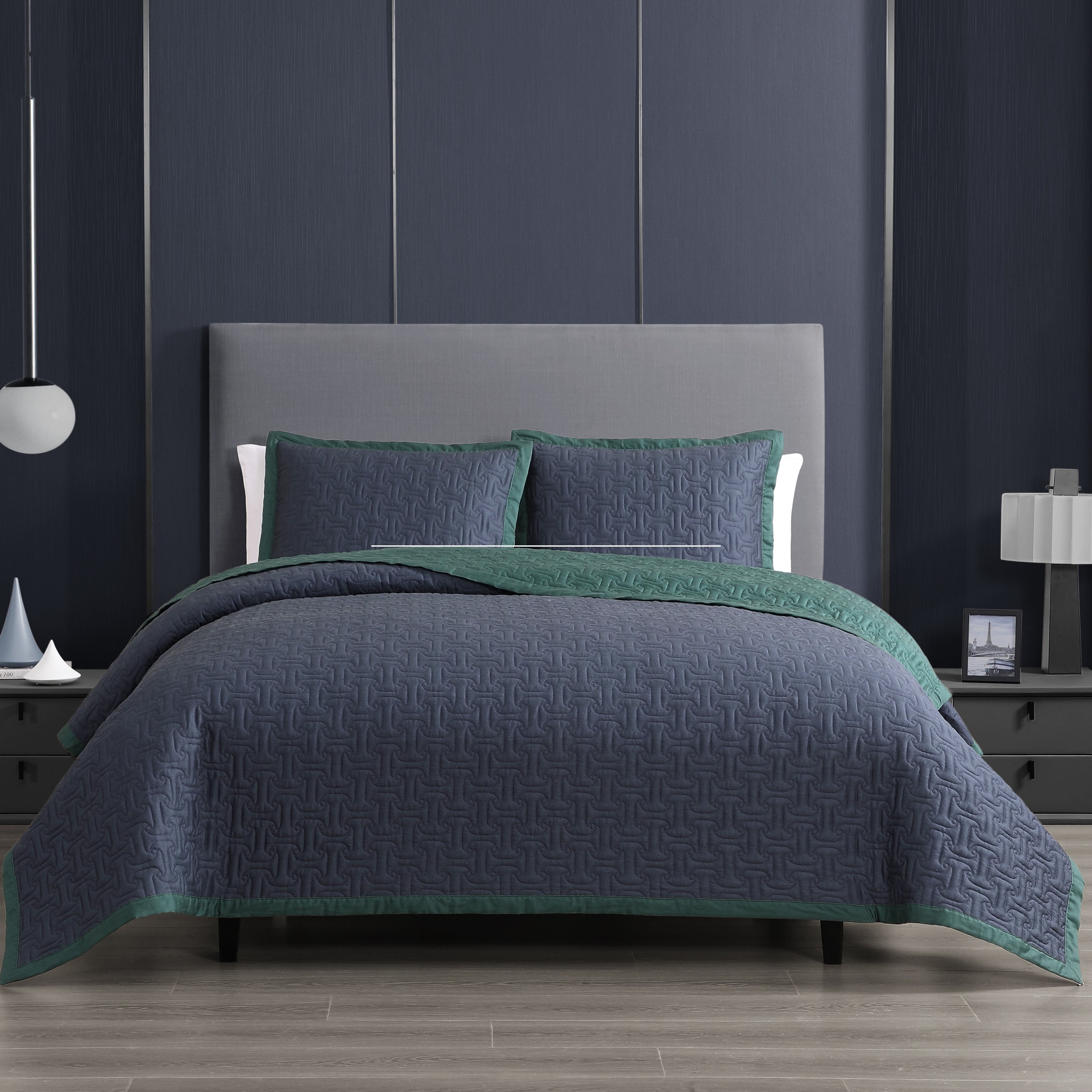 Bebejan 3 Piece Textured Quilted Coverlet Set