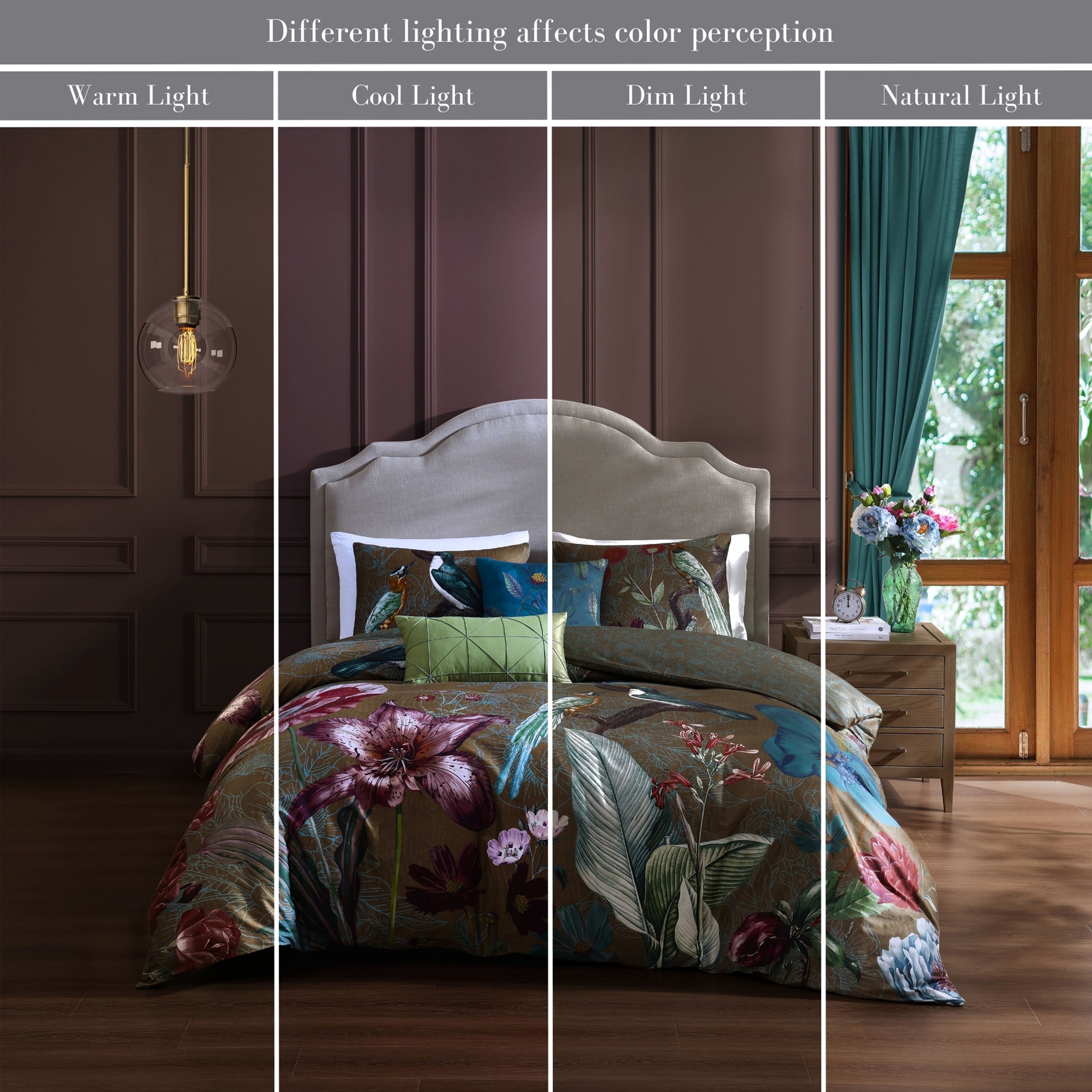 Bebejan Birds on Chocolate Brown 5 Piece Reversible Comforter Set Comforter Sets By Bebejan®