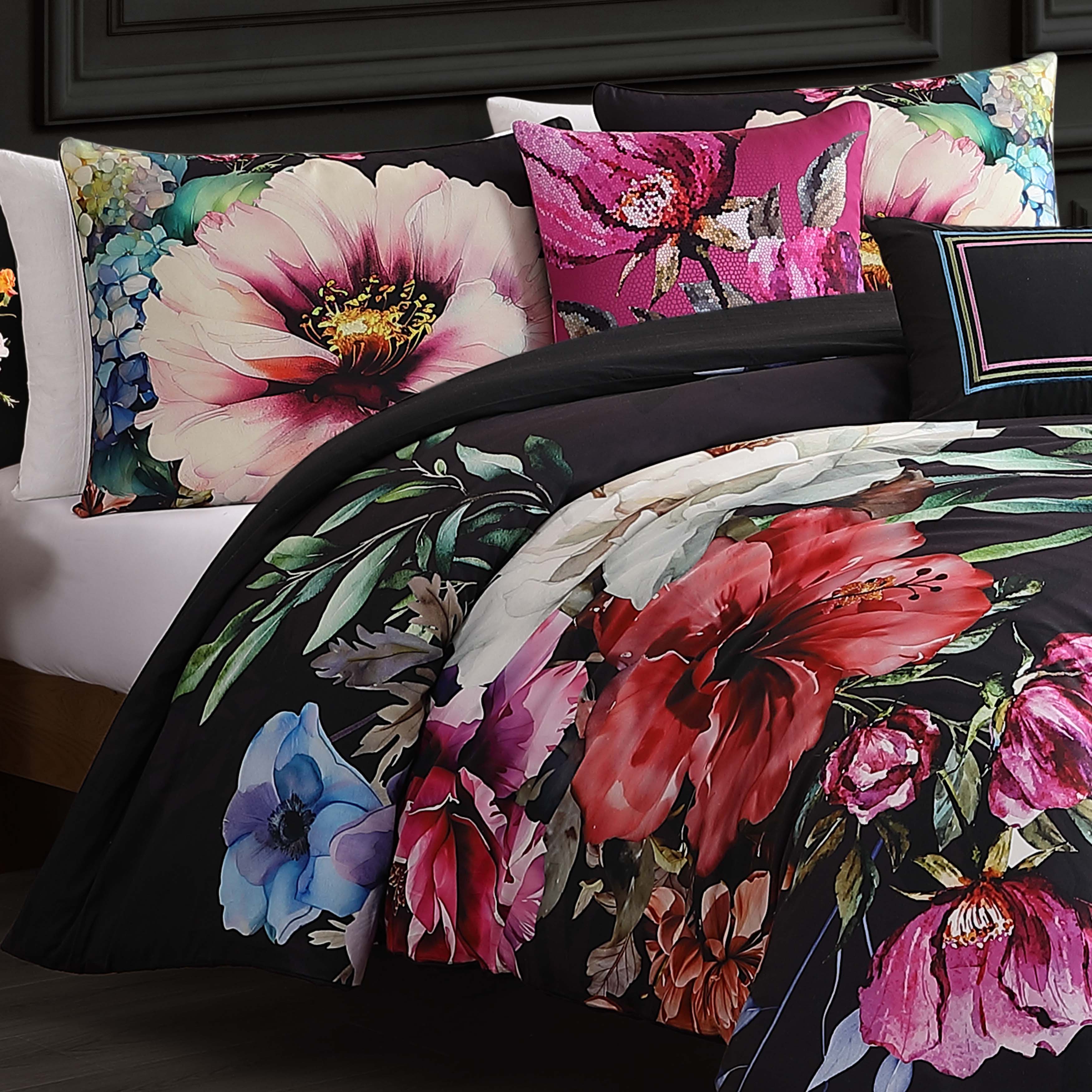 Bebejan Black Night Poppies 5 Piece Reversible Comforter Set Comforter Sets By Bebejan®