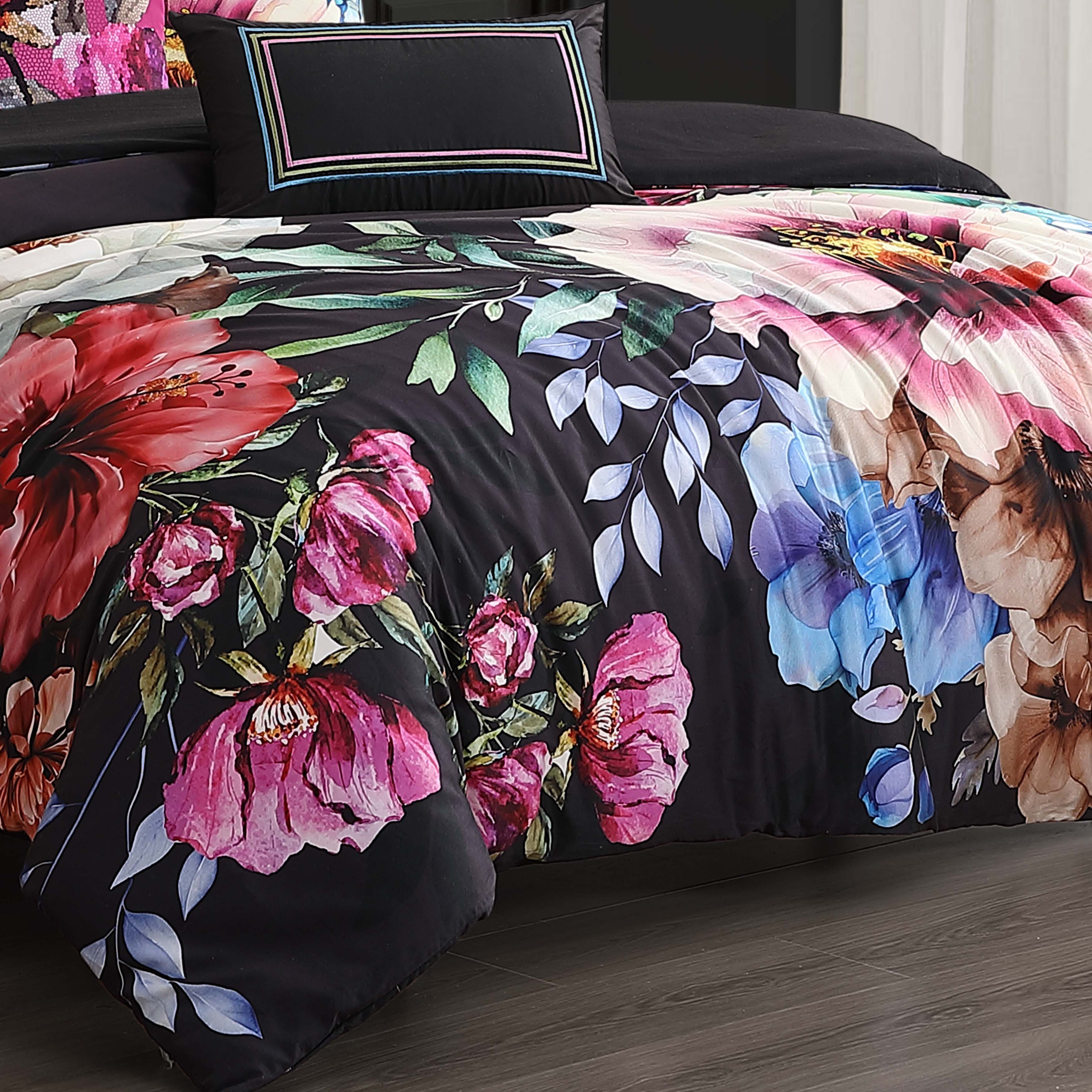 Bebejan Black Night Poppies 5 Piece Reversible Comforter Set Comforter Sets By Bebejan®