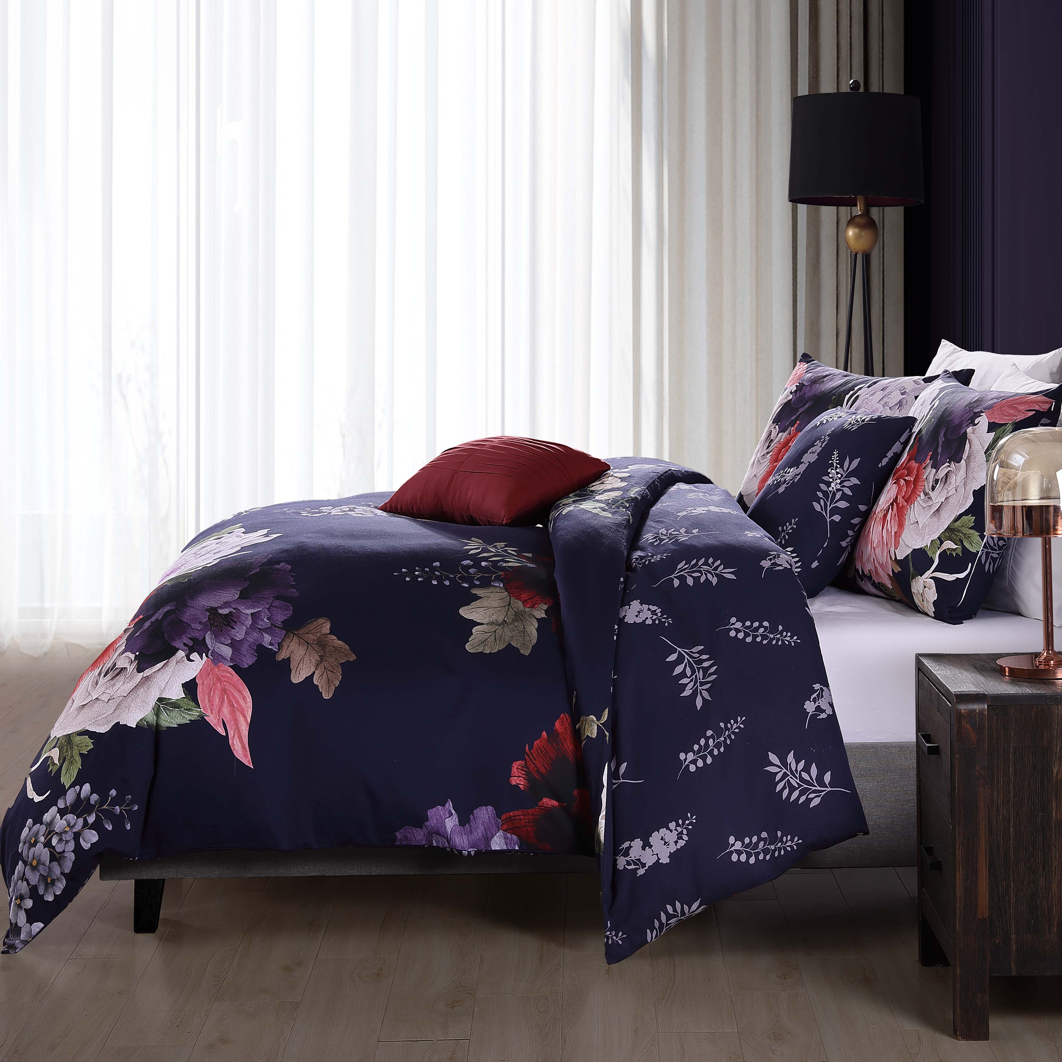 Bebejan Deep Purple Garden 5 Piece Reversible Comforter Set Comforter Sets By Bebejan®