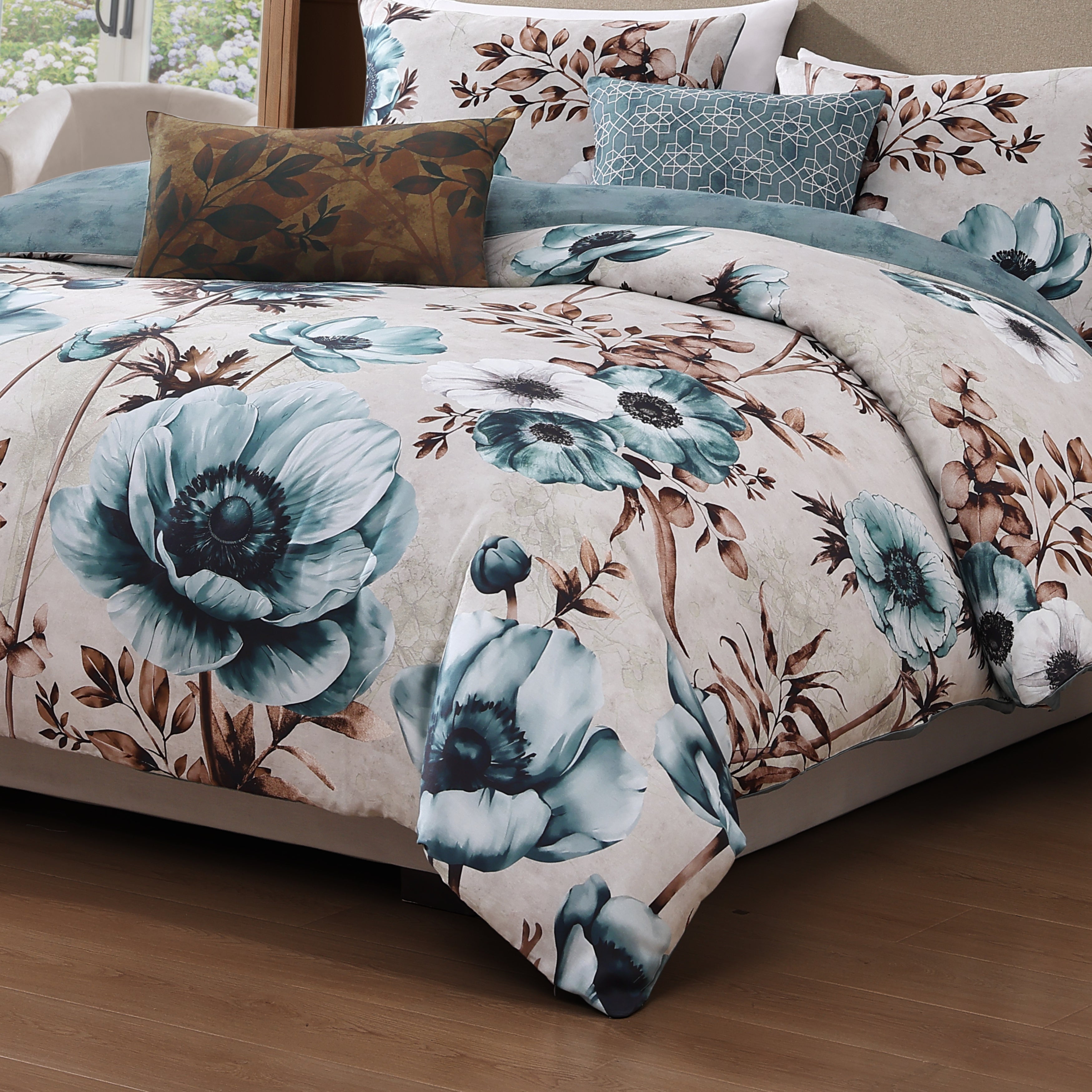 Bebejan Flowers in the Mist 5 Piece Reversible Comforter Set Comforter Sets By Bebejan®