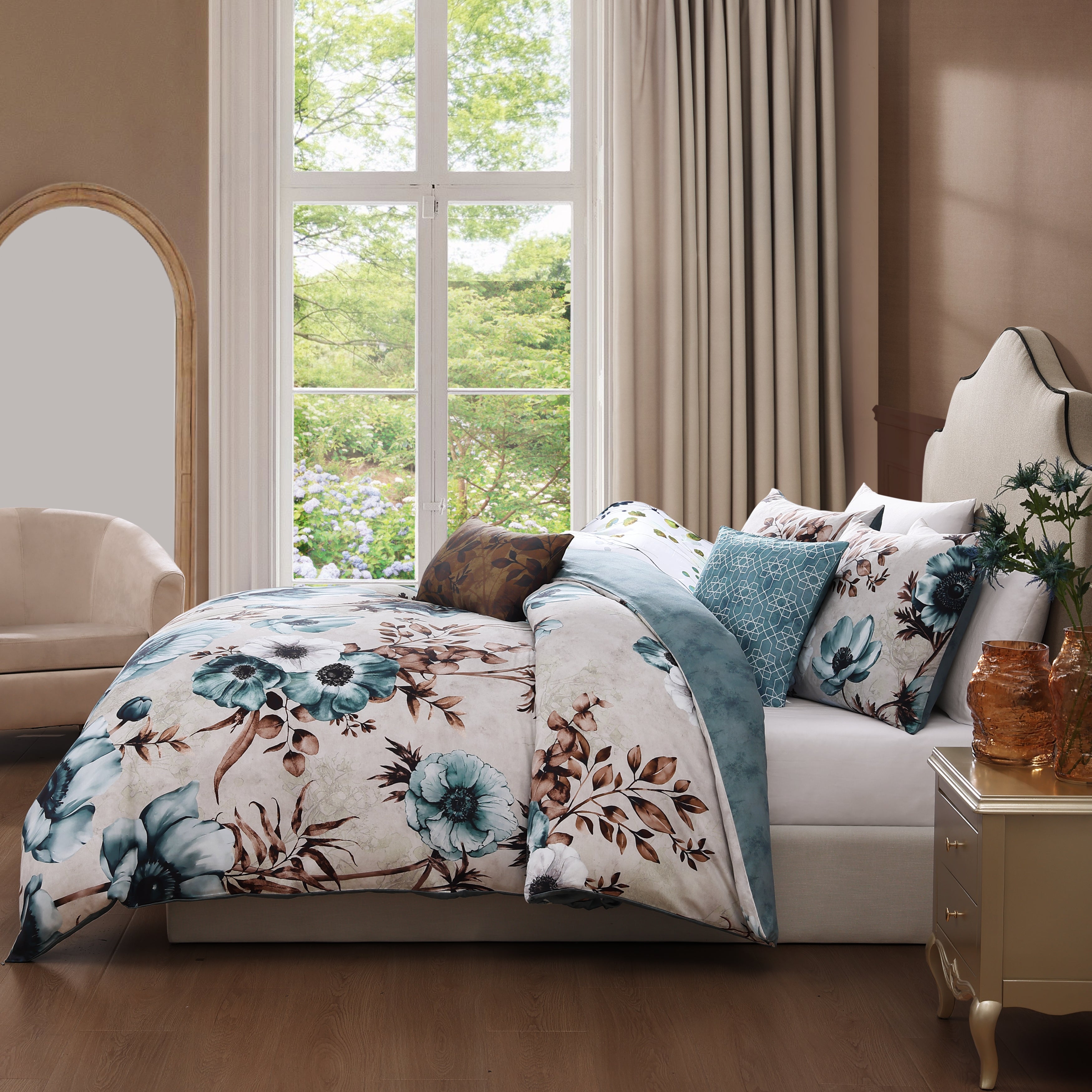 Bebejan Flowers in the Mist 5 Piece Reversible Comforter Set Comforter Sets By Bebejan®