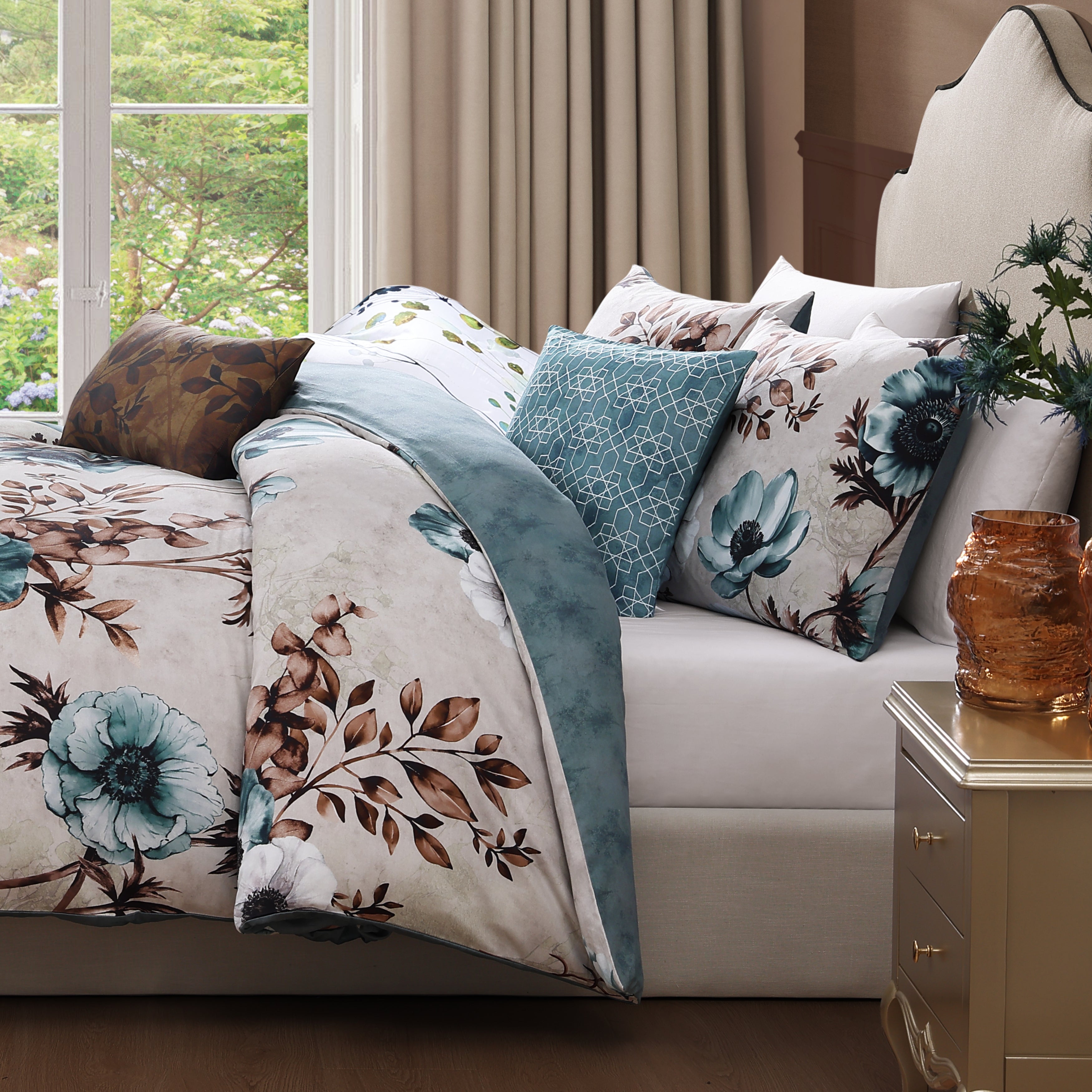 Bebejan Flowers in the Mist 5 Piece Reversible Comforter Set Comforter Sets By Bebejan®