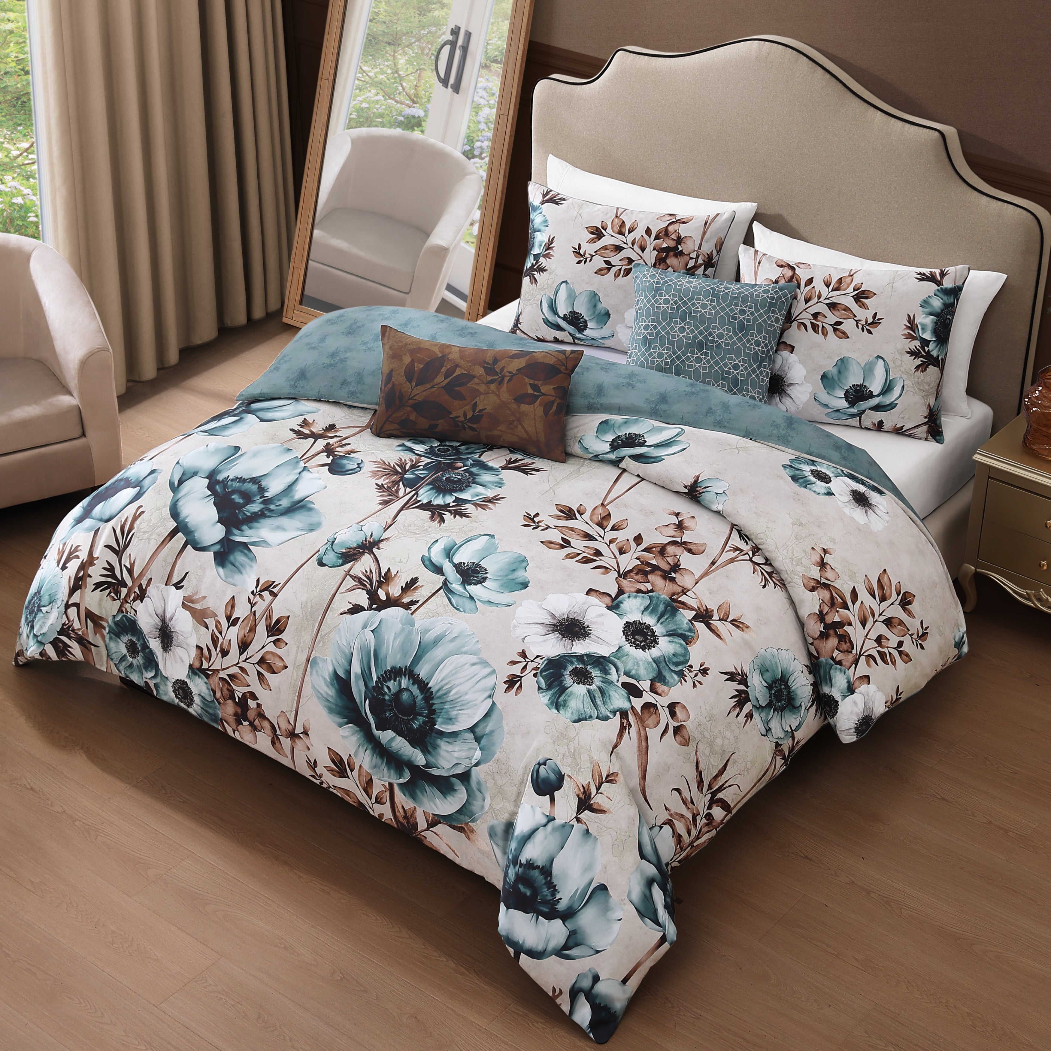 Bebejan Flowers in the Mist 5 Piece Reversible Comforter Set Comforter Sets By Bebejan®