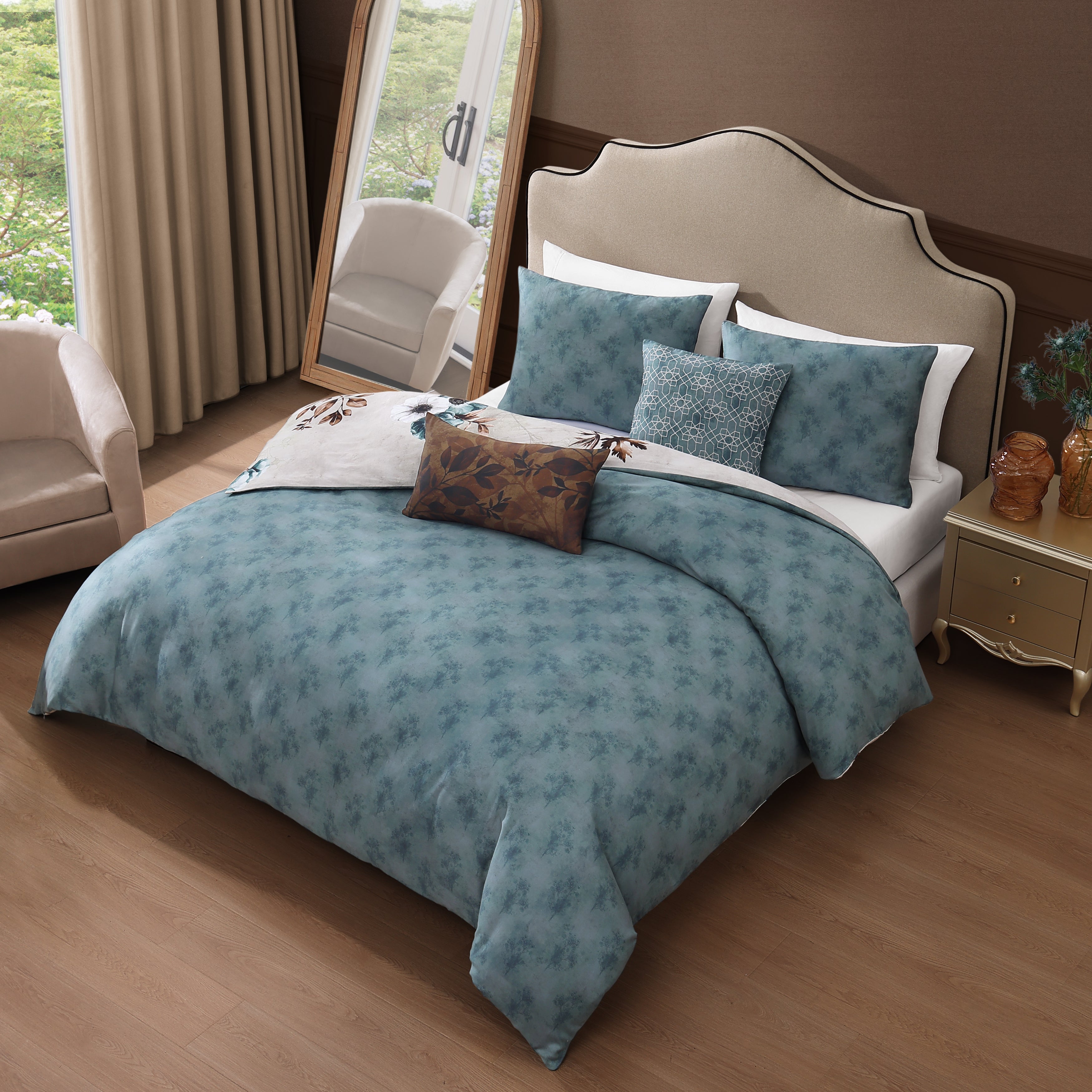 Bebejan Flowers in the Mist 5 Piece Reversible Comforter Set Comforter Sets By Bebejan®