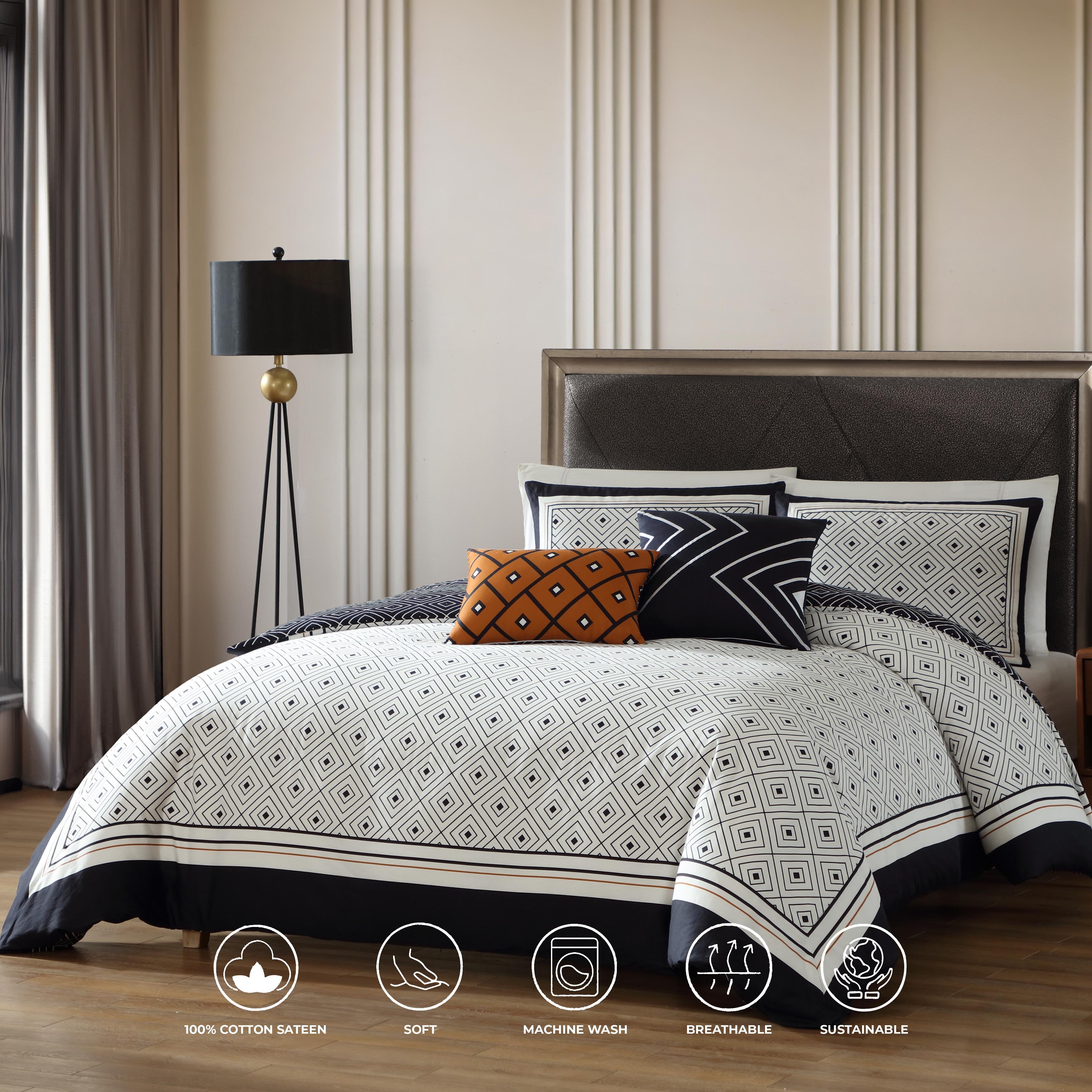 Bebejan Geometric Black & White 5 Piece Reversible Comforter Set Comforter Sets By Bebejan®