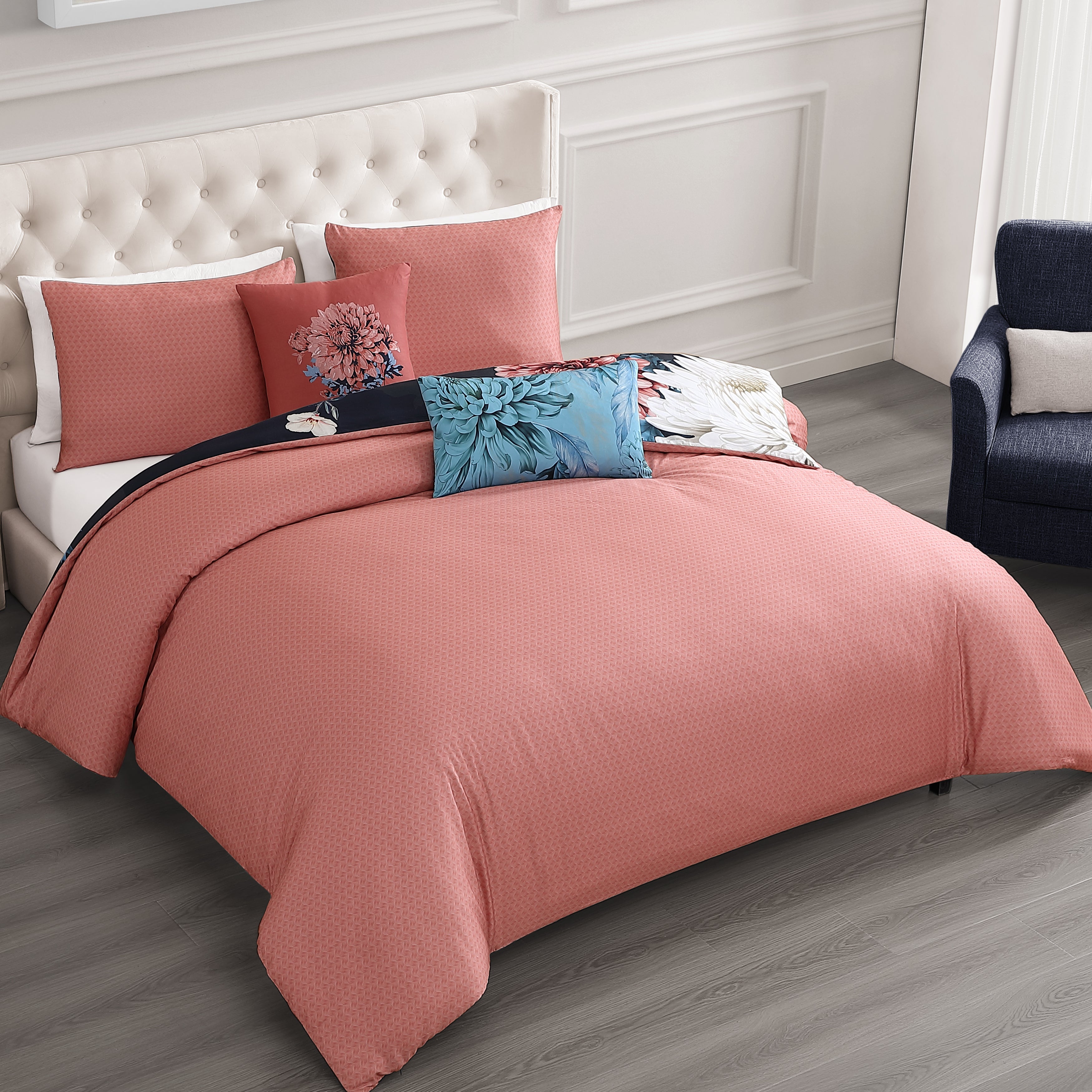 Bebejan Navy Mums 5 Piece Reversible Comforter Set Comforter Sets By Bebejan®