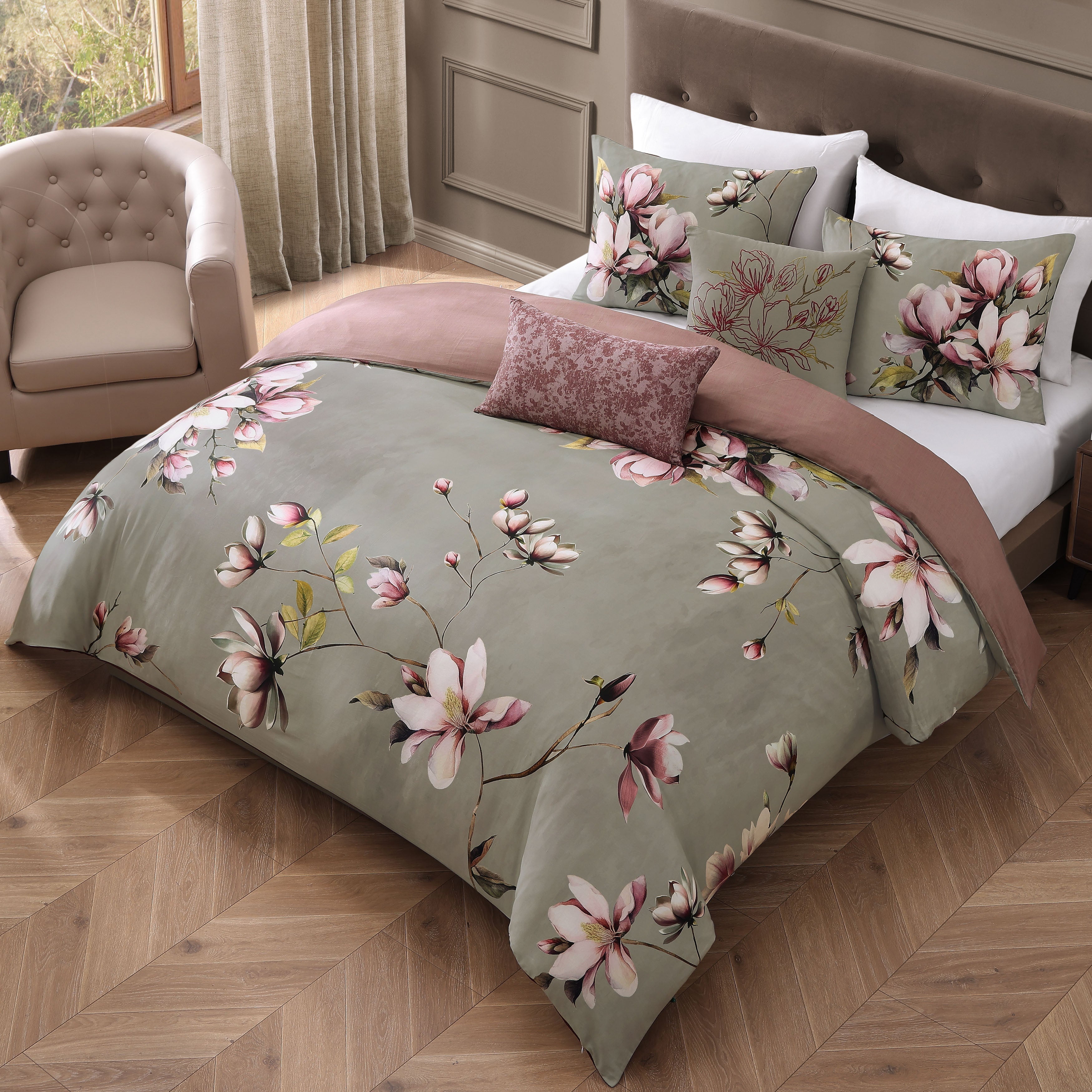 Bebejan Purple Lilies 5 Piece Reversible Comforter Set Comforter Sets By Bebejan®