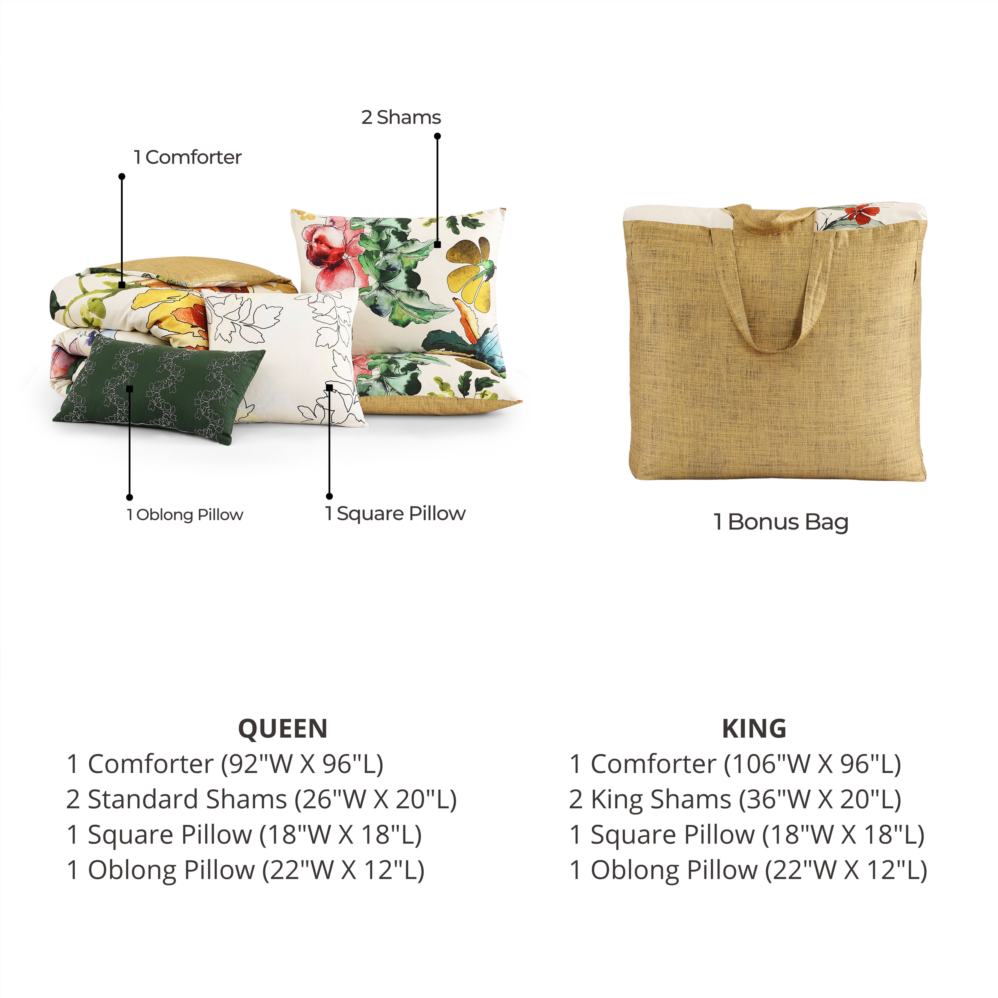 Bebejan Radiance 3 Piece Reversible Comforter Set IN Queen- Final Sale Comforter Sets By US Office - Latest Bedding