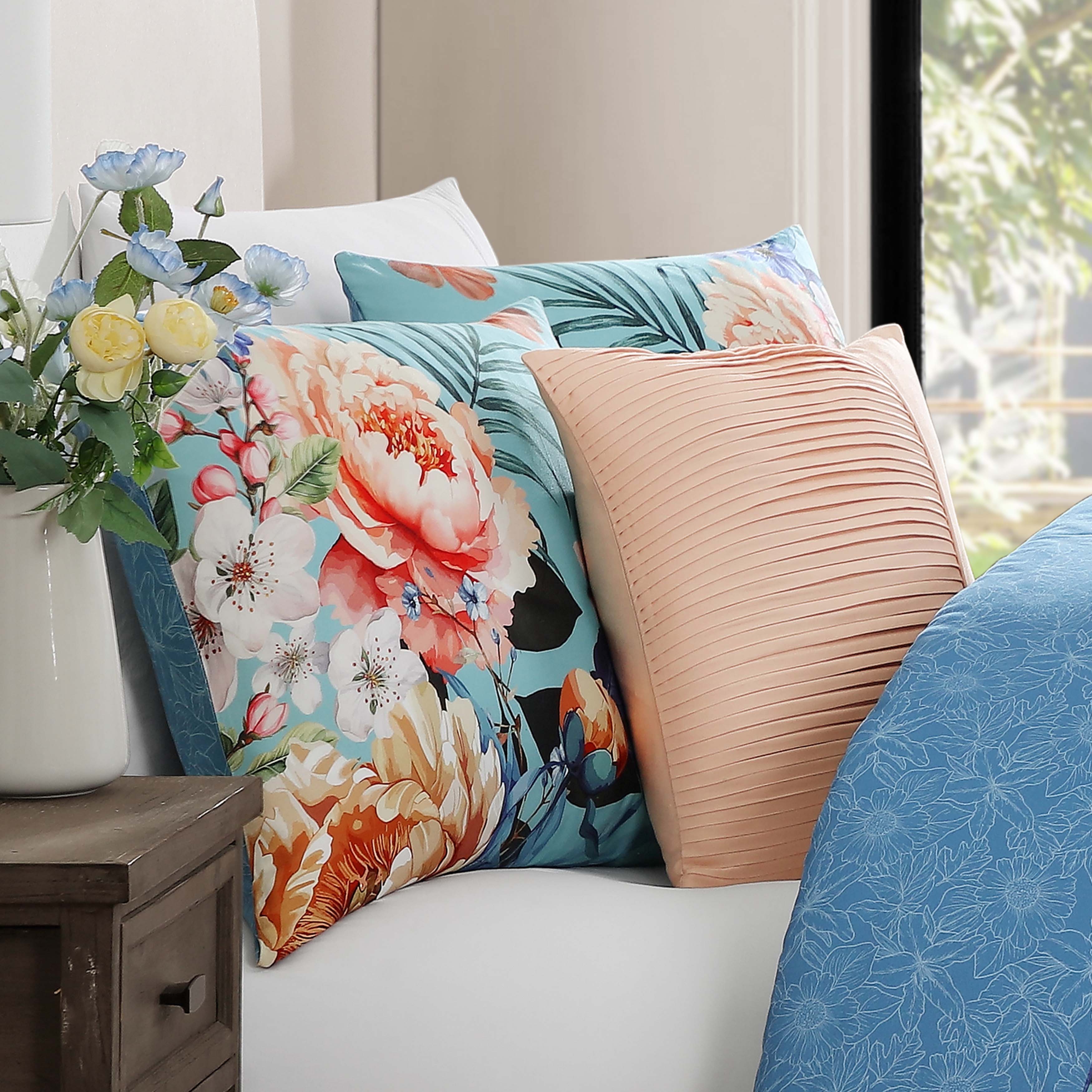 Bebejan Turquoise Reverie 5 Piece Reversible Comforter Set Comforter Sets By Bebejan®