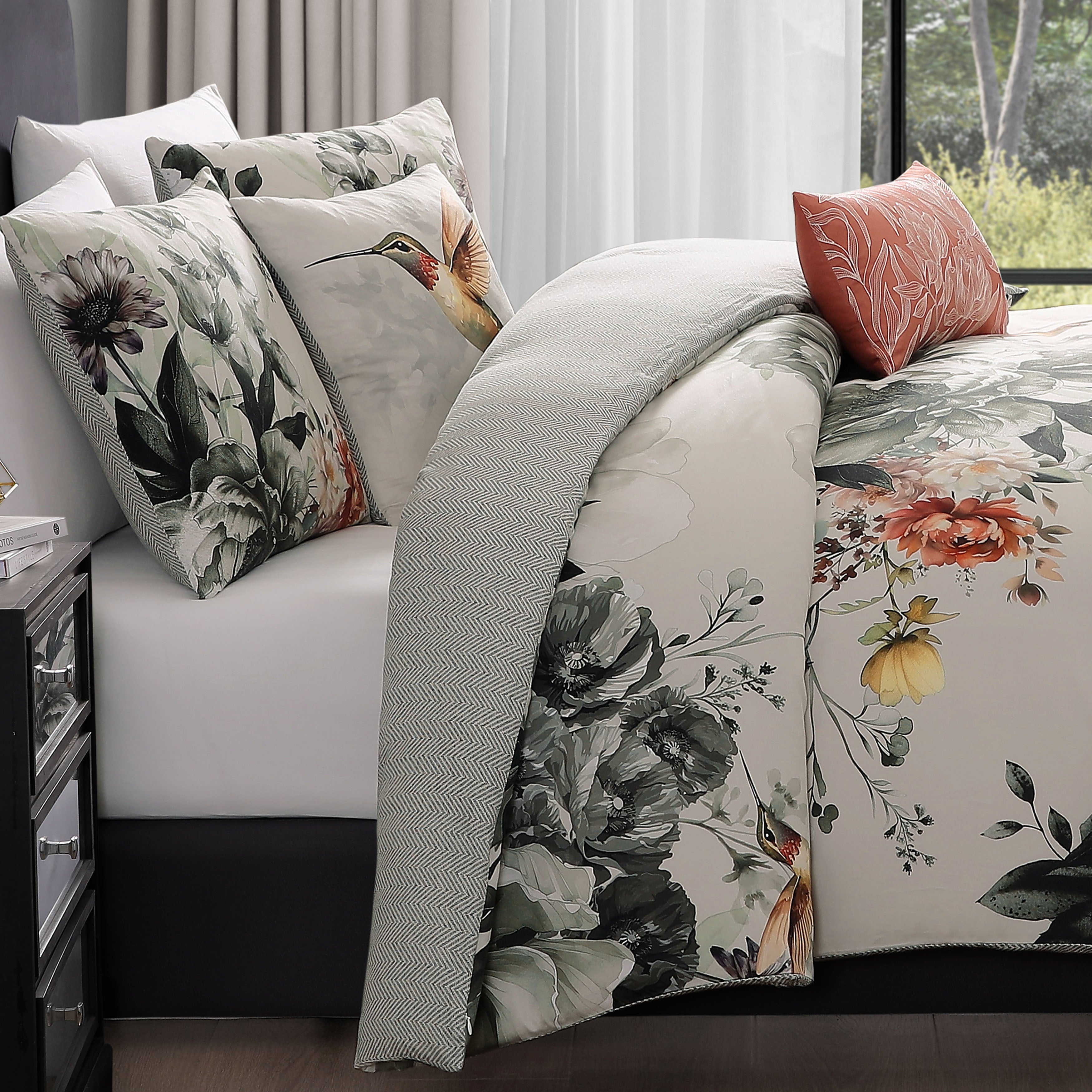 Bebejan Vintage Bloom 5 Piece Reversible Comforter Set