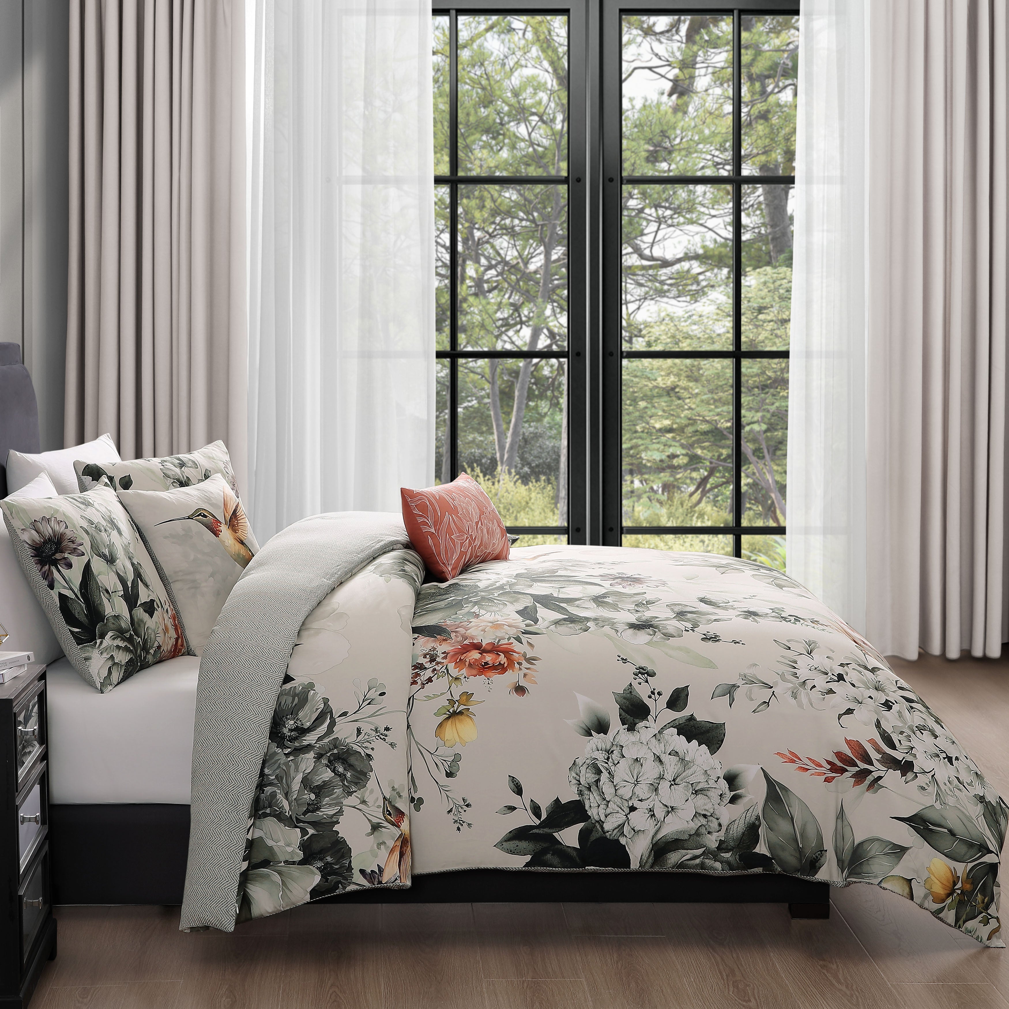 Bebejan Vintage Bloom 5 Piece Reversible Comforter Set