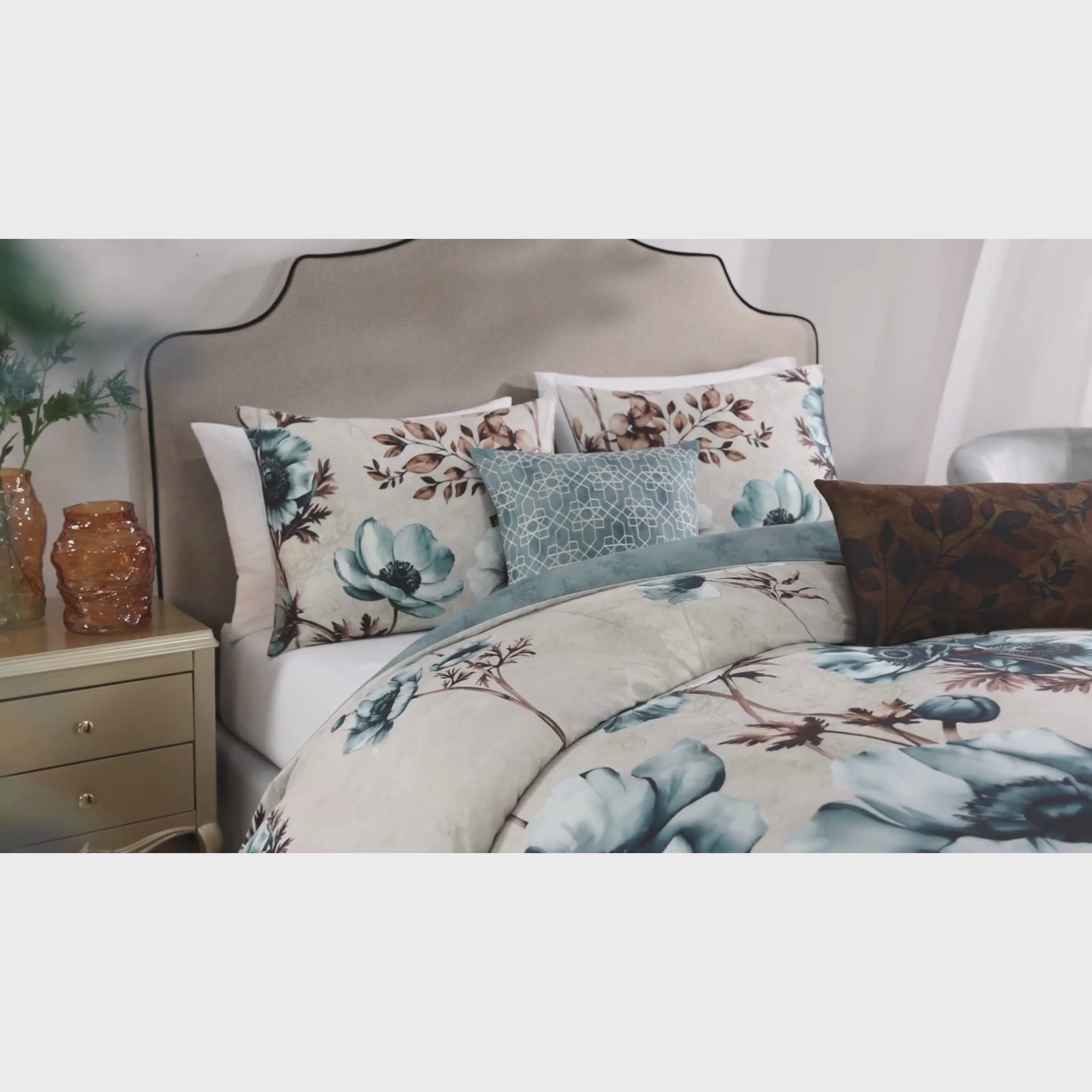 Bebejan Flowers in the Mist 5 Piece Reversible Comforter Set