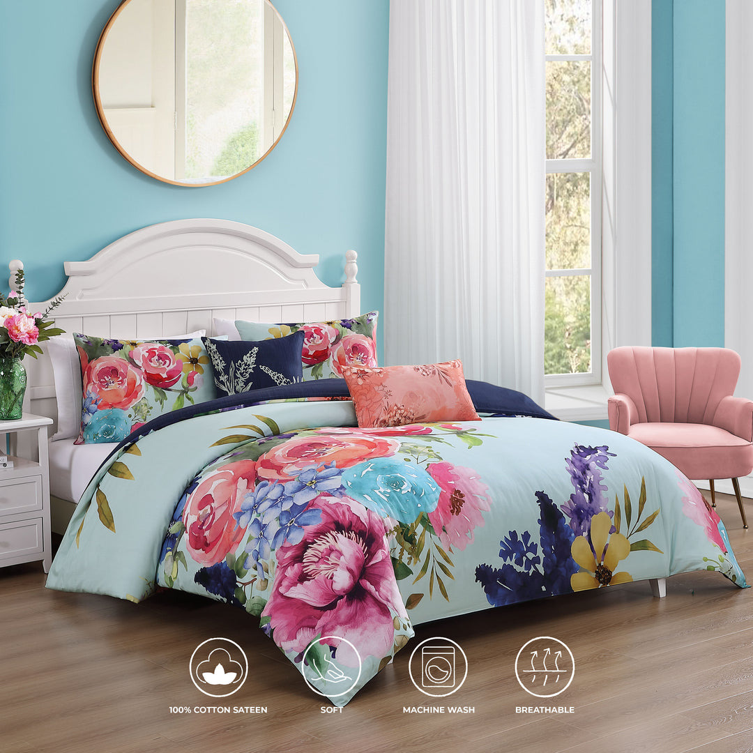 Bebejan Aqua Fiesta 5 Piece Reversible Comforter Set