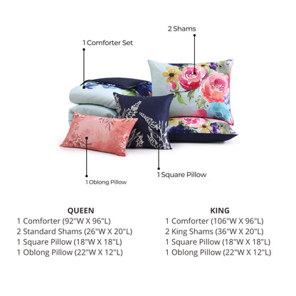 Bebejan Aqua Fiesta 5 Piece Reversible Comforter Set