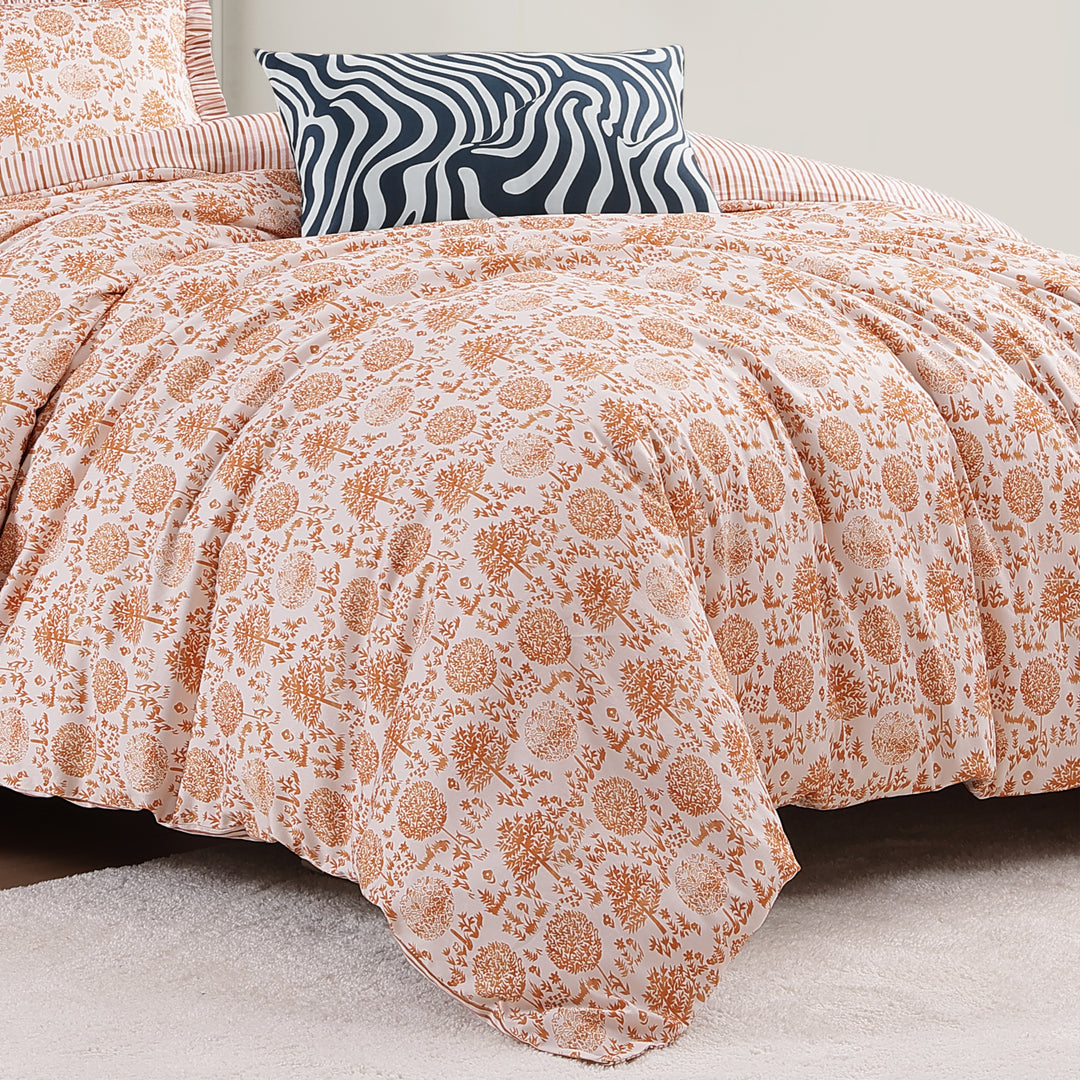 BebeTeen Clay Trees Reversible Comforter Set