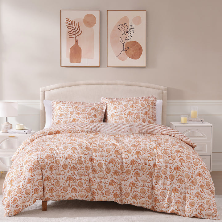 BebeTeen Clay Trees Reversible Comforter Set