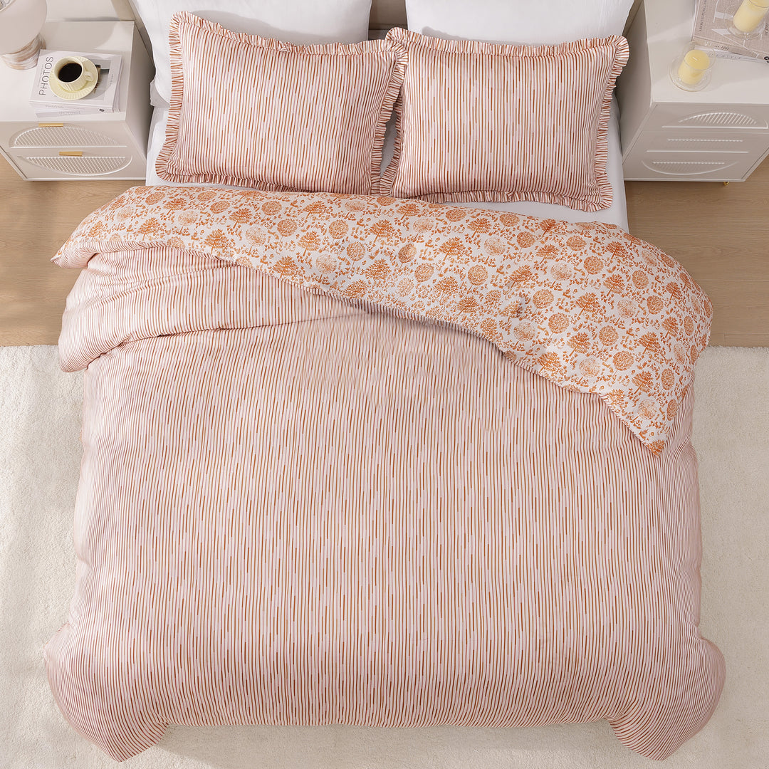 BebeTeen Clay Trees Reversible Comforter Set