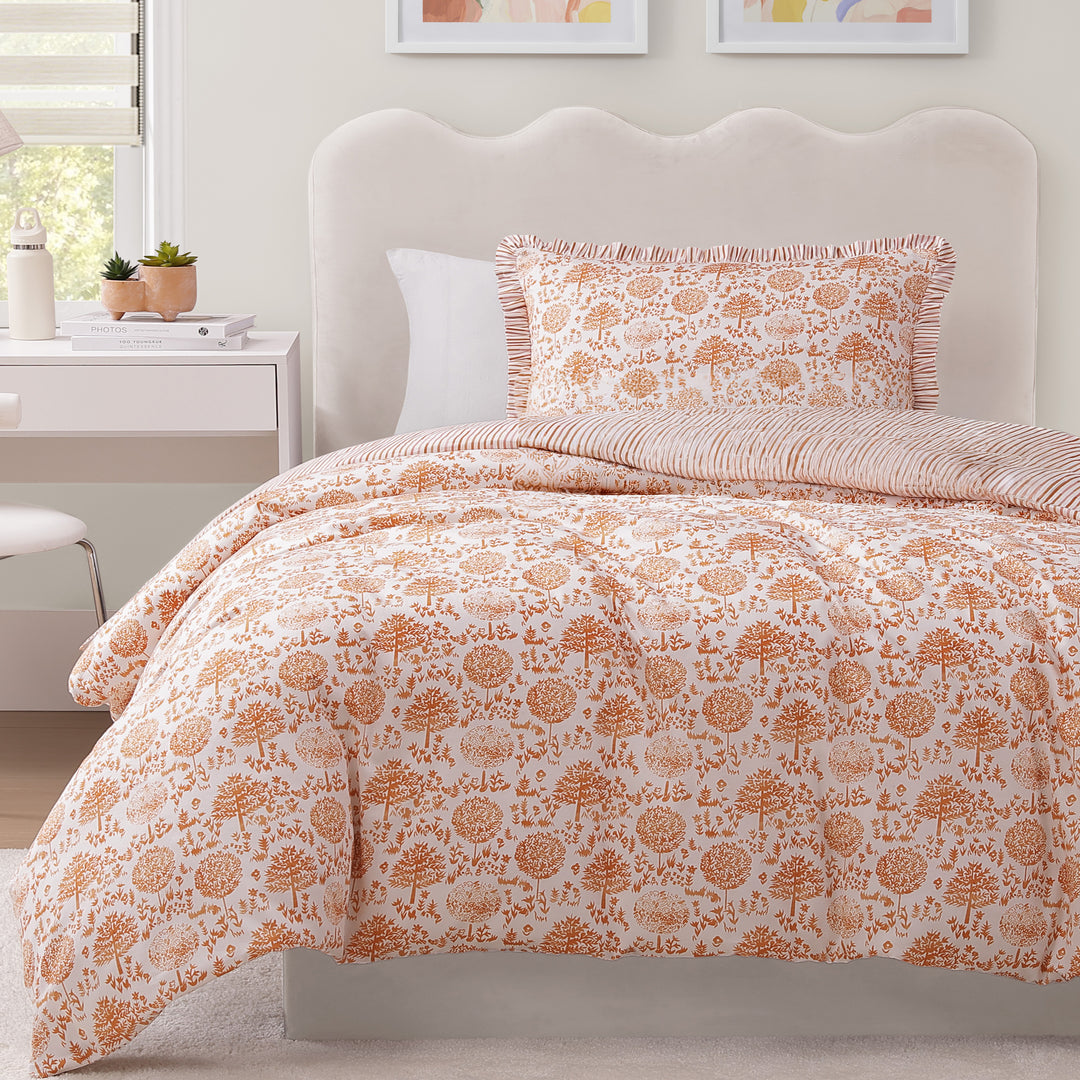 BebeTeen Clay Trees Reversible Comforter Set