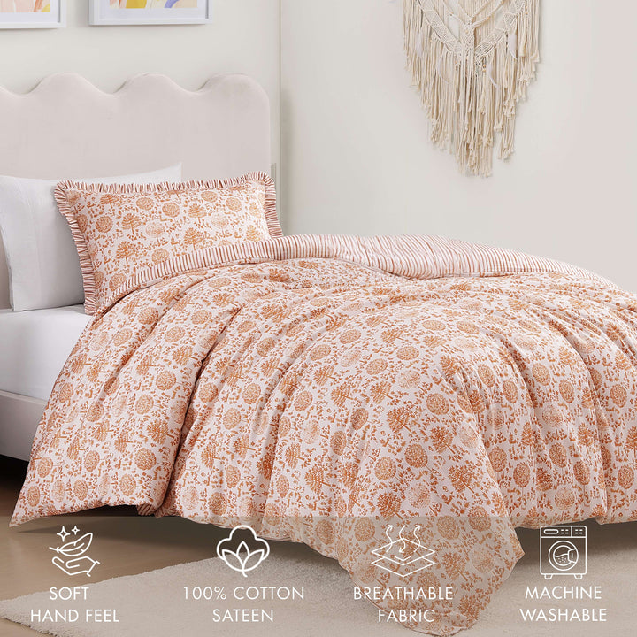 BebeTeen Clay Trees Reversible Comforter Set