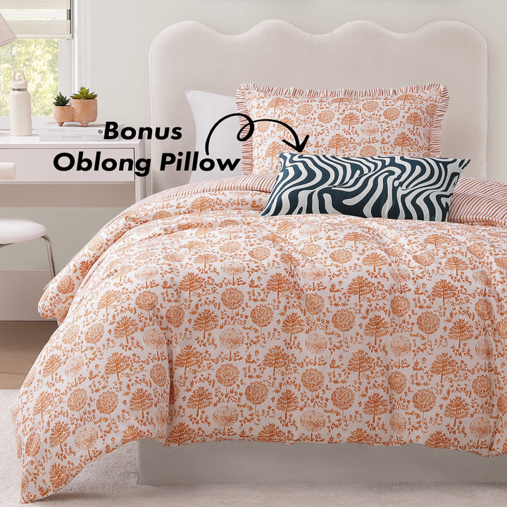 BebeTeen Clay Trees Reversible Comforter Set