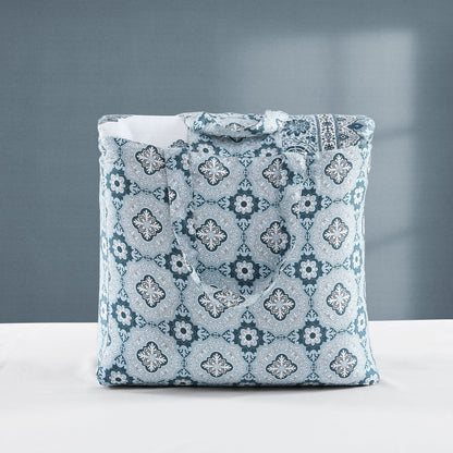 Bebejan Aquamarine Medallion 3 Piece Reversible Quilted Coverlet Set Coverlet By Bebejan®