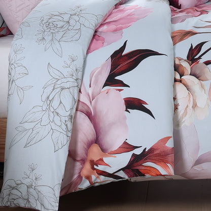 Bebejan Blooming Peonies 5 Piece Reversible Comforter Set