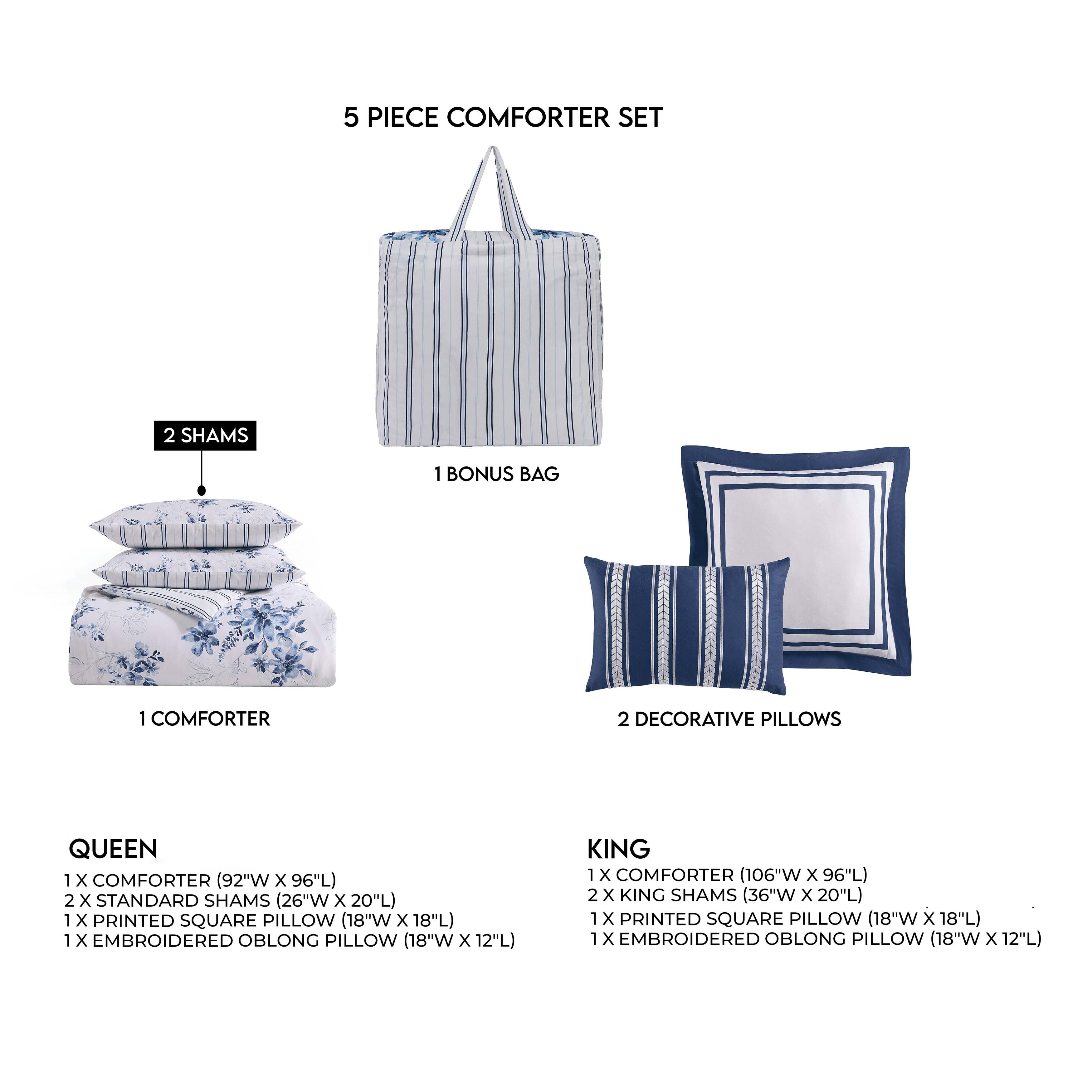 Bebejan Blue Art 5 Piece Reversible Comforter Set Comforter Sets By Bebejan®