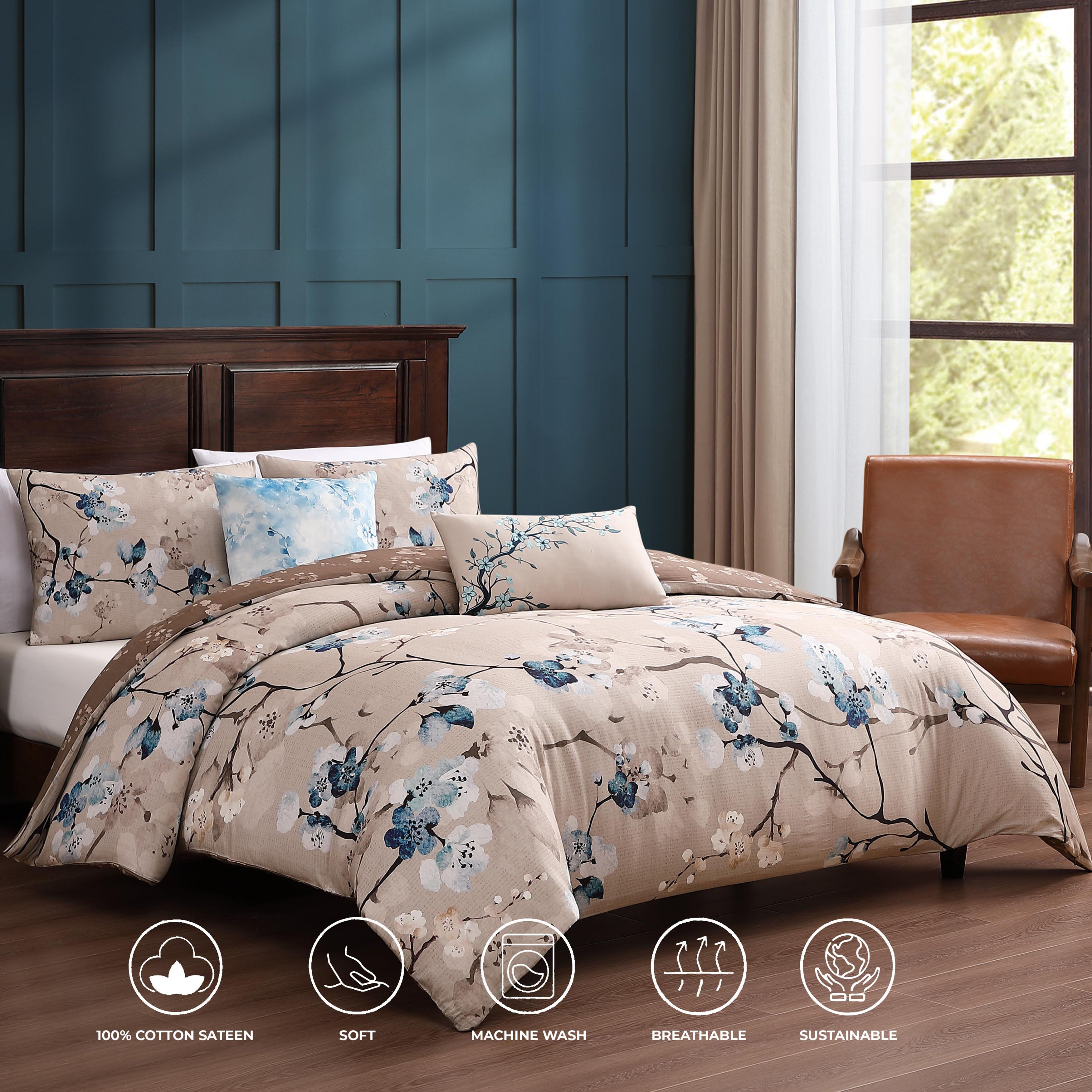 Bebejan Blue Blossom 5 Piece Reversible Comforter Set Comforter Sets By Bebejan®