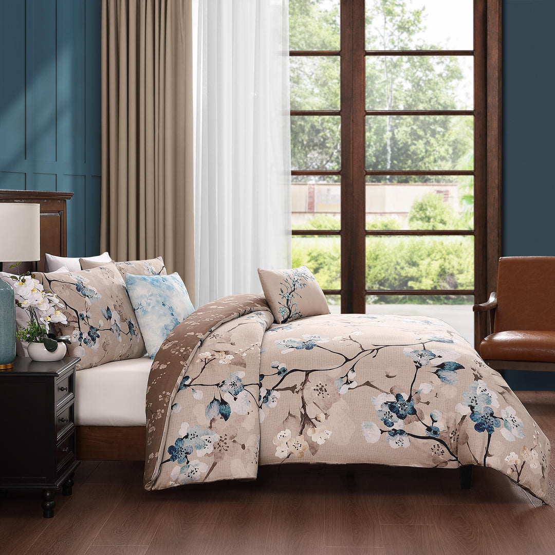 Bebejan Blue Blossom 5 Piece Reversible Comforter Set Comforter Sets By Bebejan®