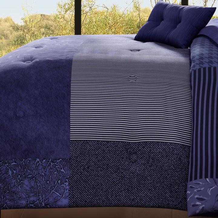 Bebejan Blue Denim Patchwork 5 Piece Reversible Comforter Set Comforter Sets By Bebejan®