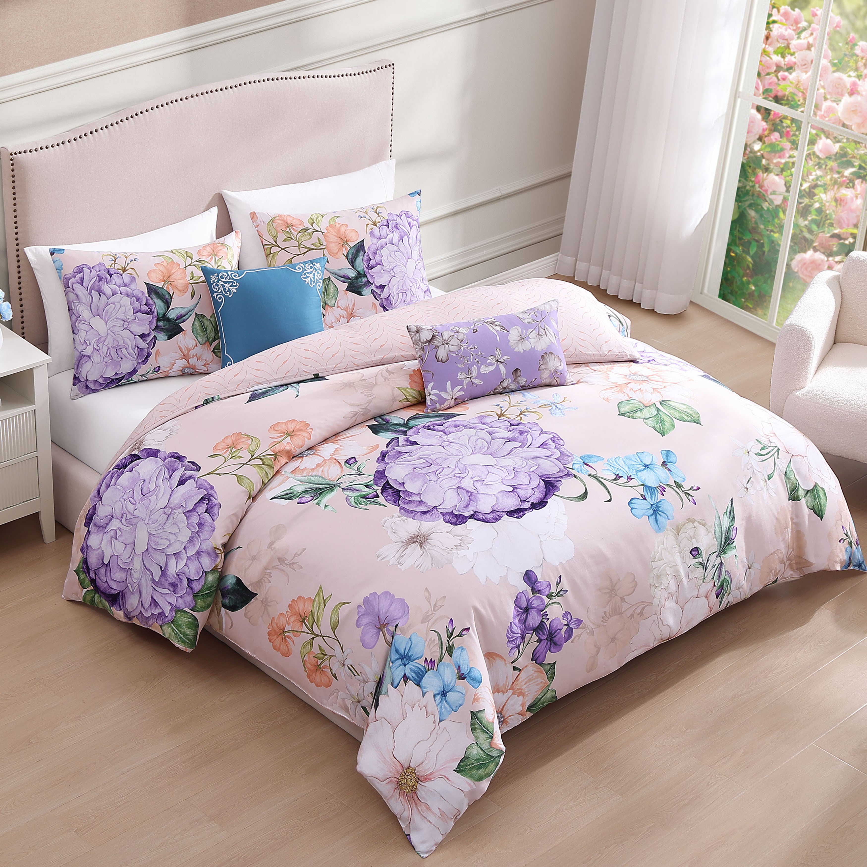 Bebejan Bright Bouquet 5 Piece Reversible Comforter Set